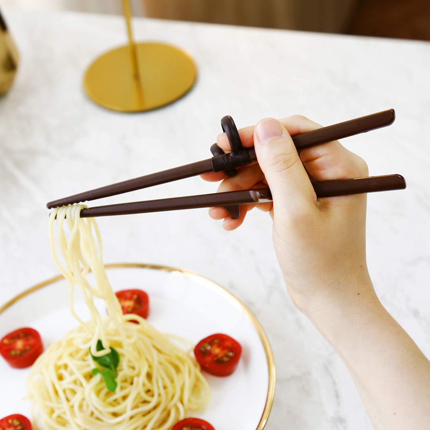 Edison Friends Training Chopsticks for Adults Right Handed, Beginner, Helper, Trainer, Easy, Practice For Noodle, Suhi (Made in Korea)