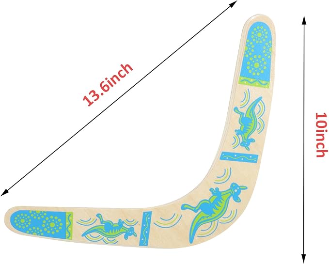 Boomerang for Kids, Australia Style Handmade Wooden Authentic Boomerang, V-Shaped Returning Boomerangs for Ages Above 10 Years Old Kids and Adult- Blue
