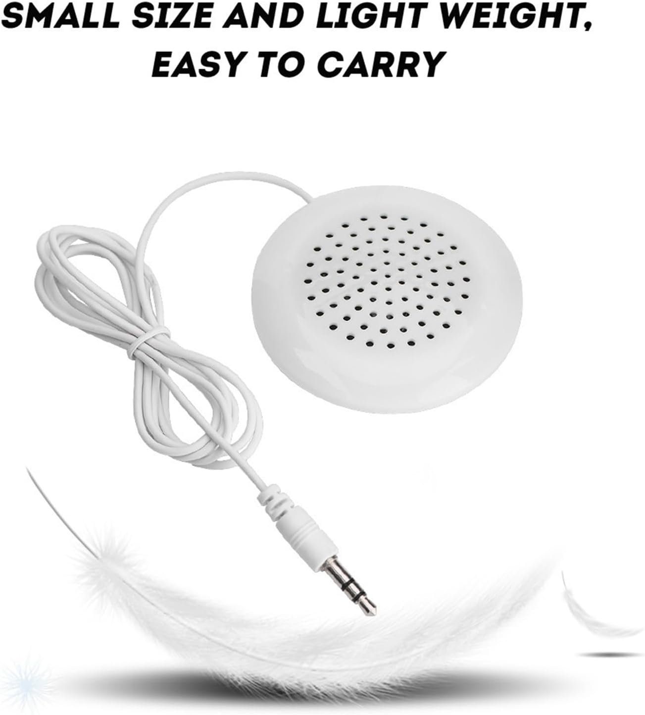 Kodrily 3.5mm 2.4in 0.6in MP3 MP4 DIY Pillow Speaker, ABS Mini Stereo Speaker Wired, Diameter Thickness Under Pillow