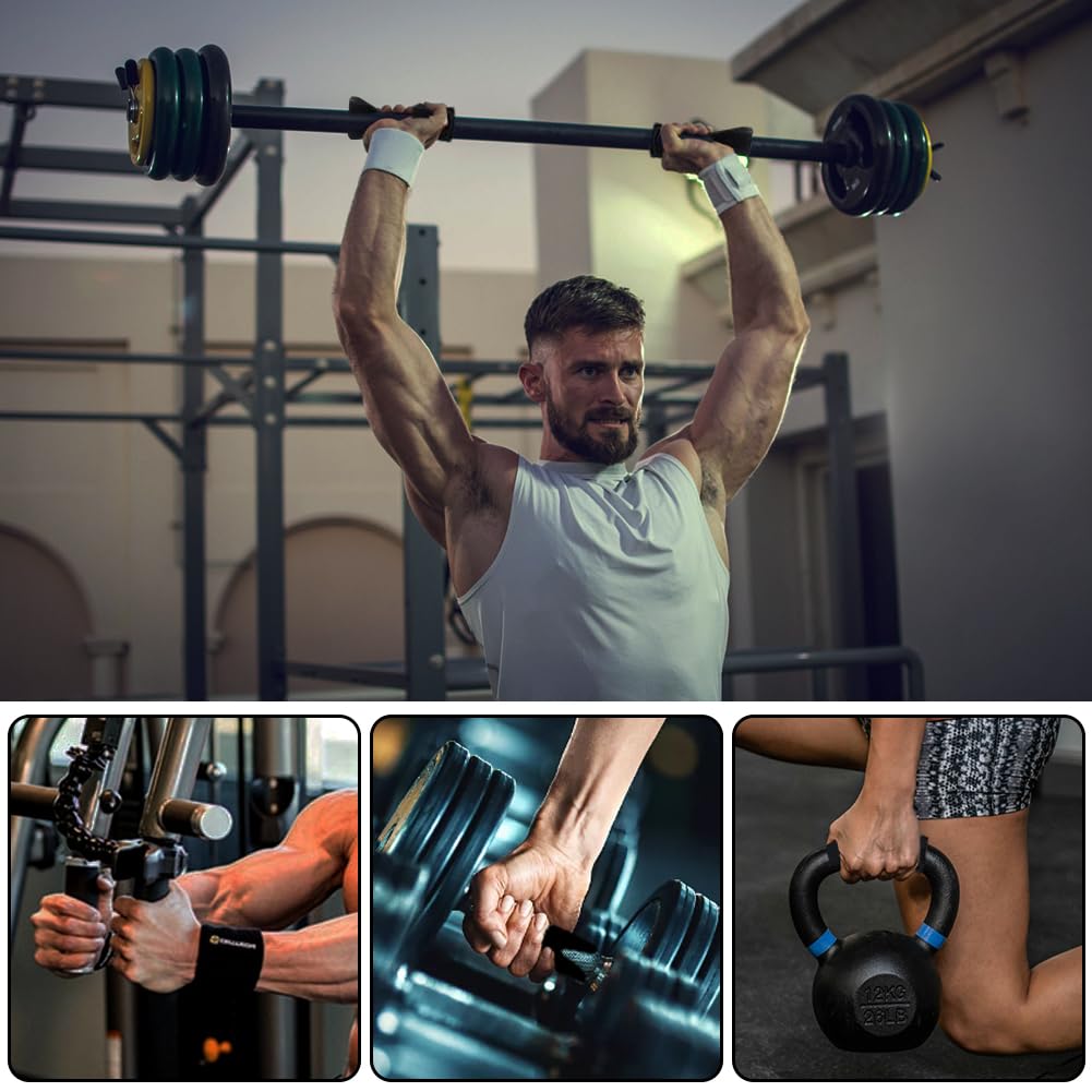 AMFUN 12 Pcs Gym Grip Pads for Weight Lifting Workout, Lifting Grips, Hand Pads, Adjustable Neoprene Padded for Men Women Fitness Strength Training