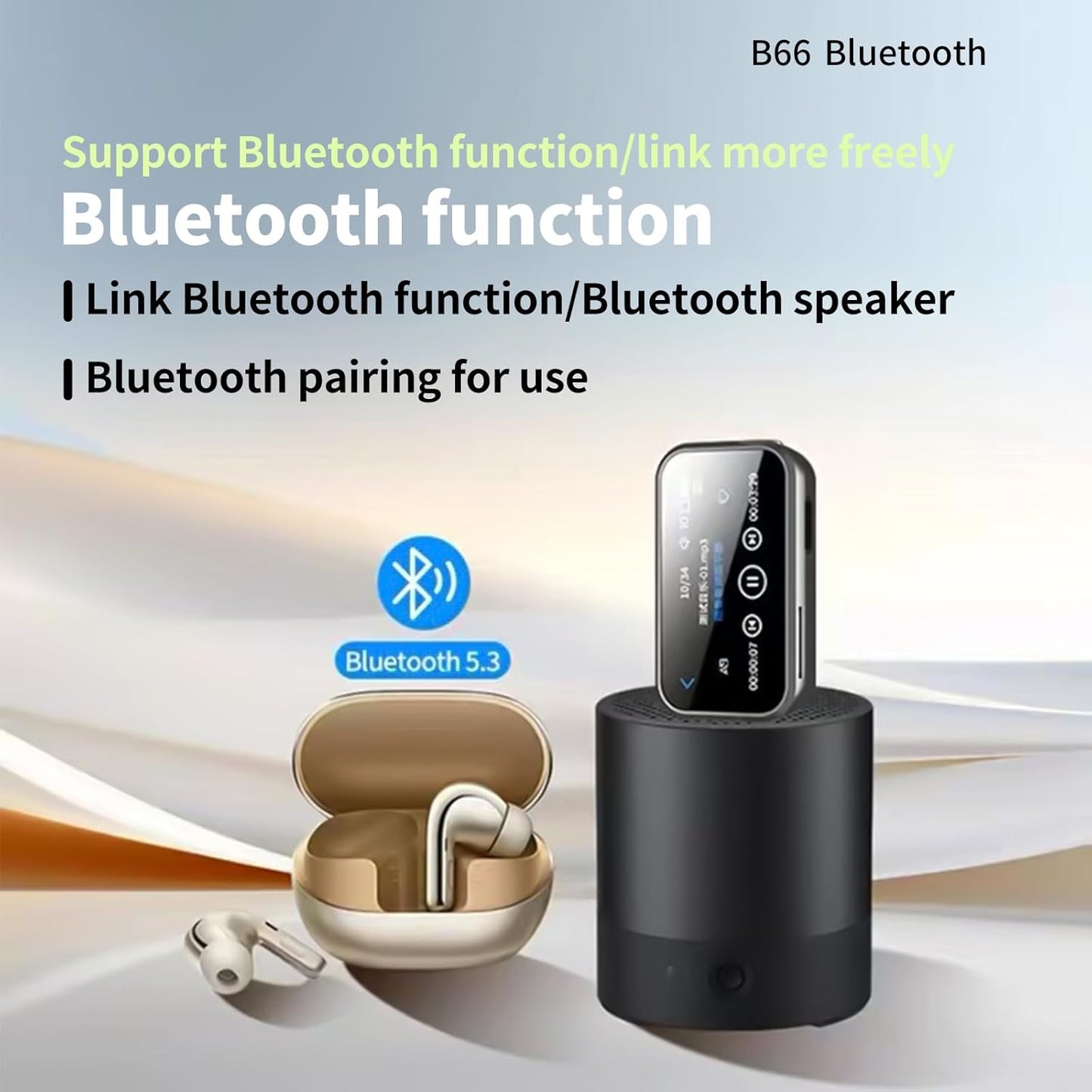Jersonn MP3 32G 1.47 Mini Player with Bluetooth,Portable Digital Lossless Music Player with Built-in Speaker, in Full