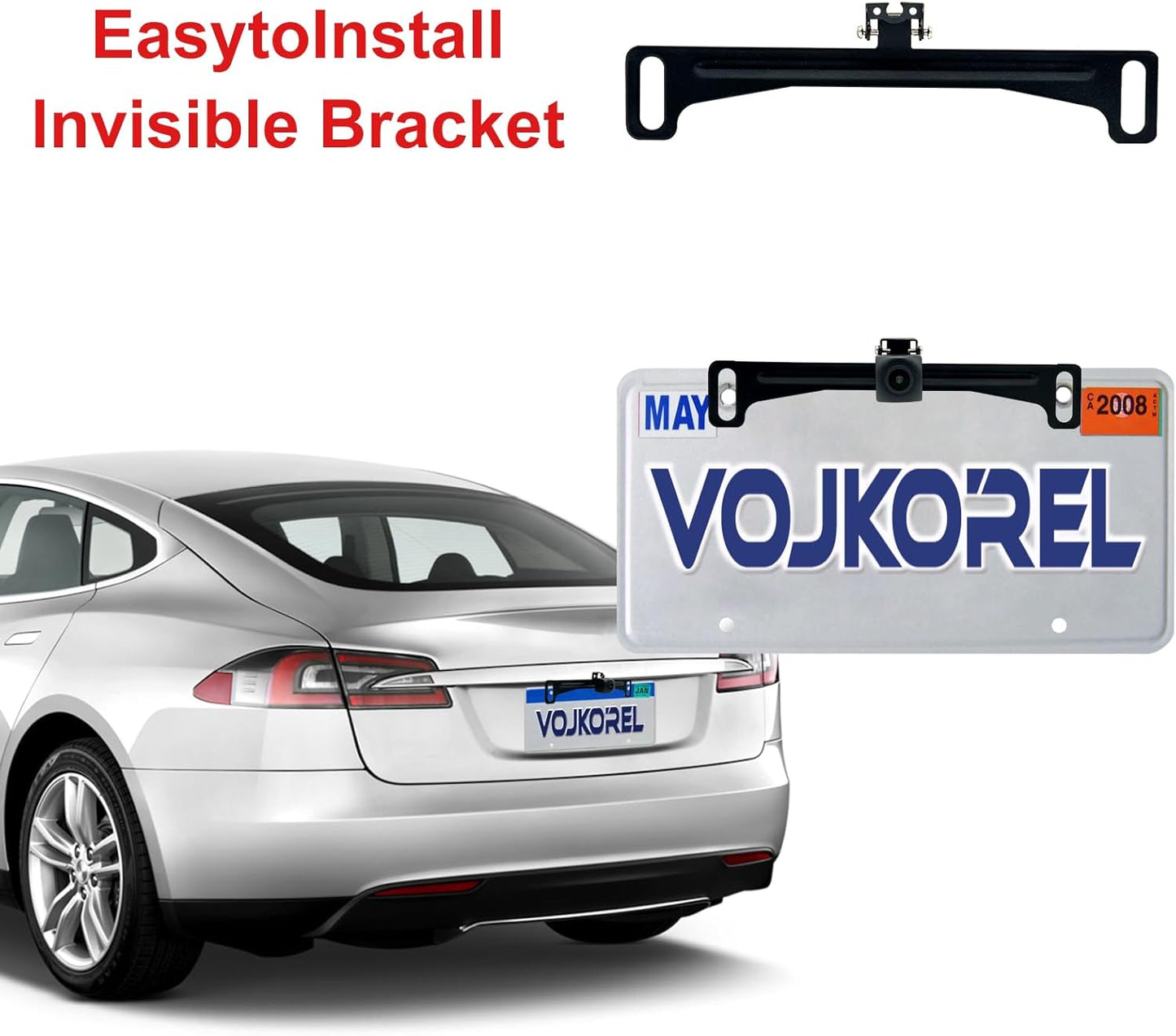 VOJKOREL 03) Universal Car Rear View Camera License Plate Bracket Backup Camera License Plate Mount Rearview Cam Mount