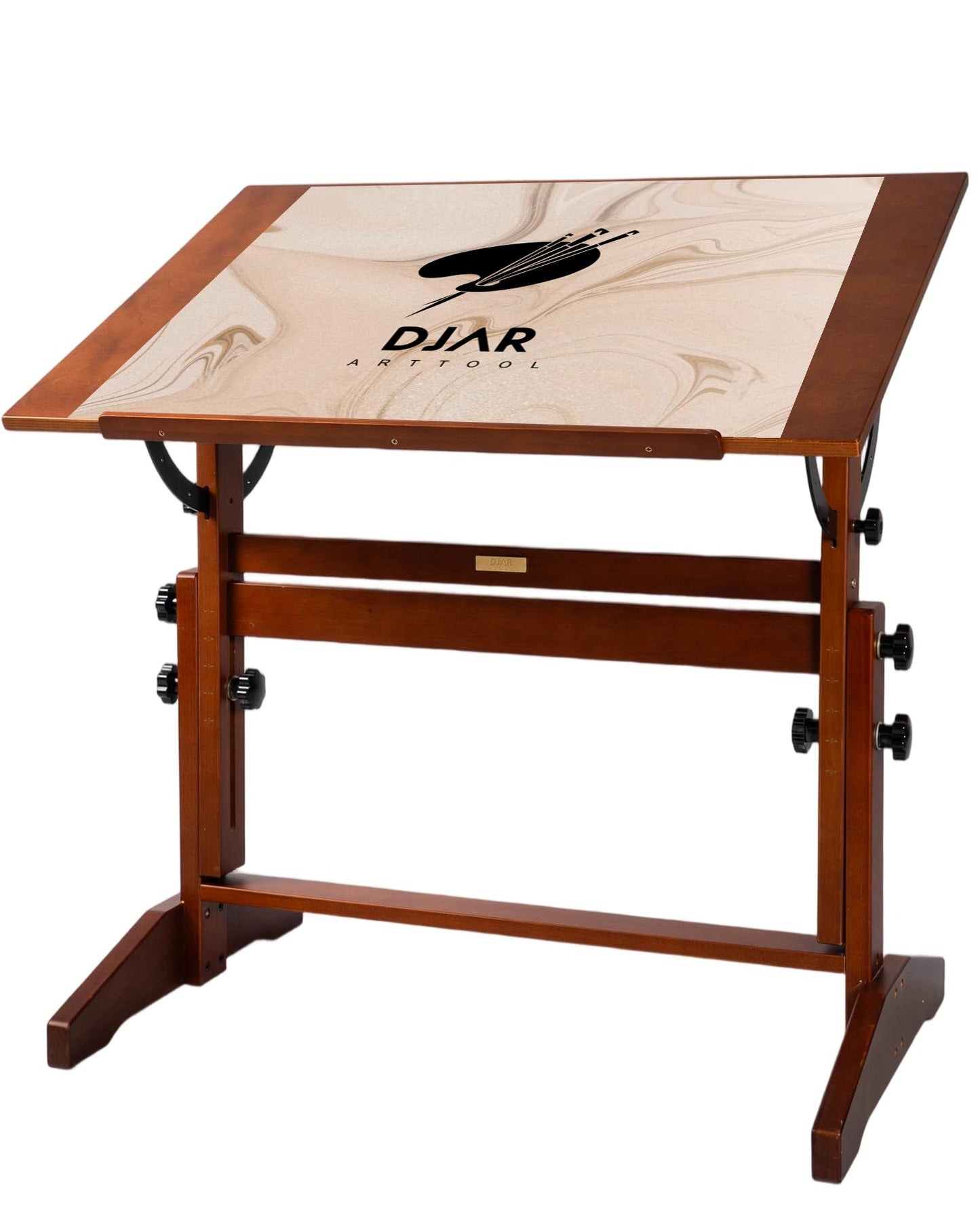 DJAR Adjustable Wooden Drafting Table, 35"x24" Walnut Drawing Desk for Art, Sketching, Painting & Writing