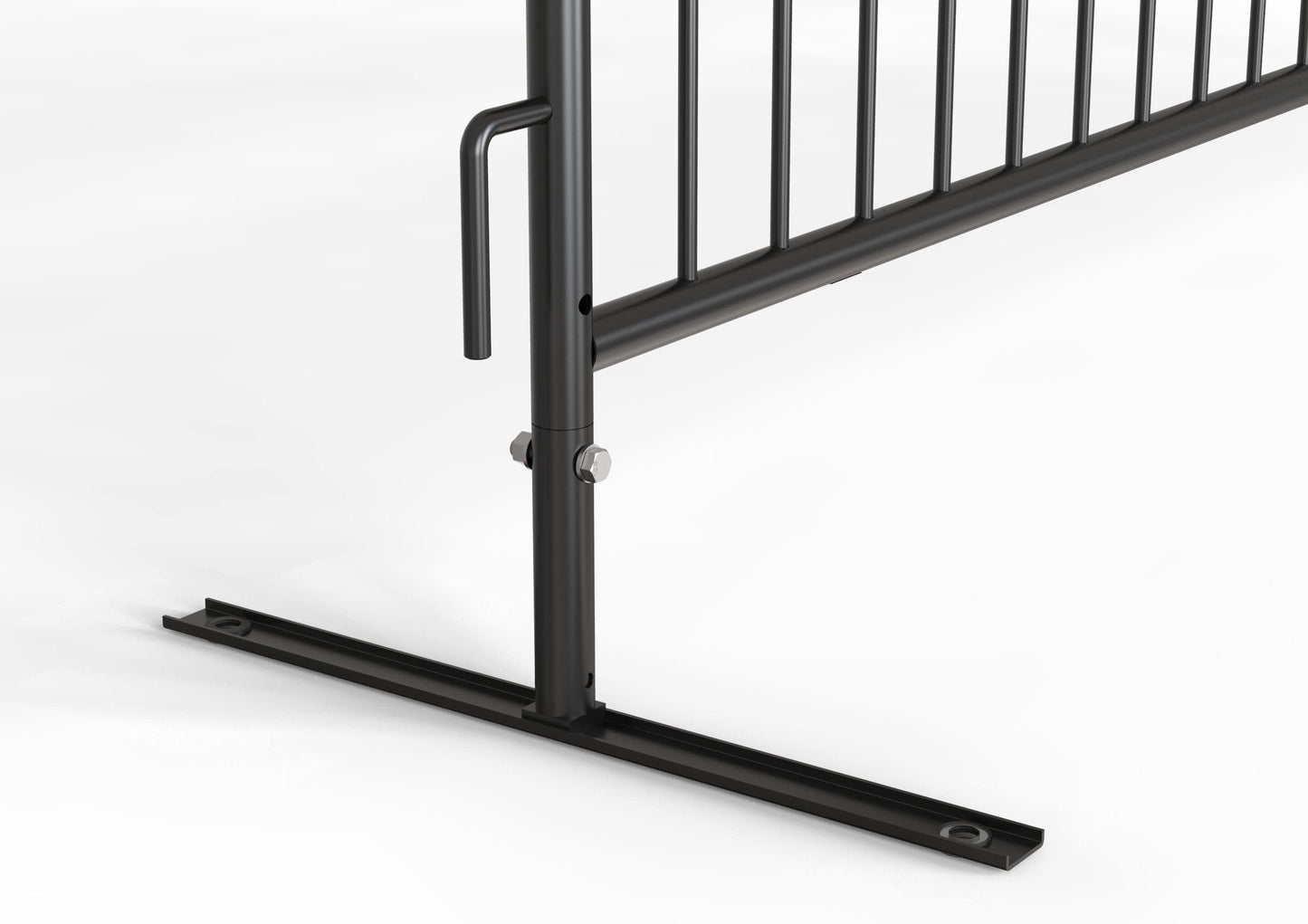 Angry Bull Barricades Barricade in a Box 2.0 - Heavy Duty Interlocking Steel Barricade, 8.5 Ft. (Black, Flat feet)