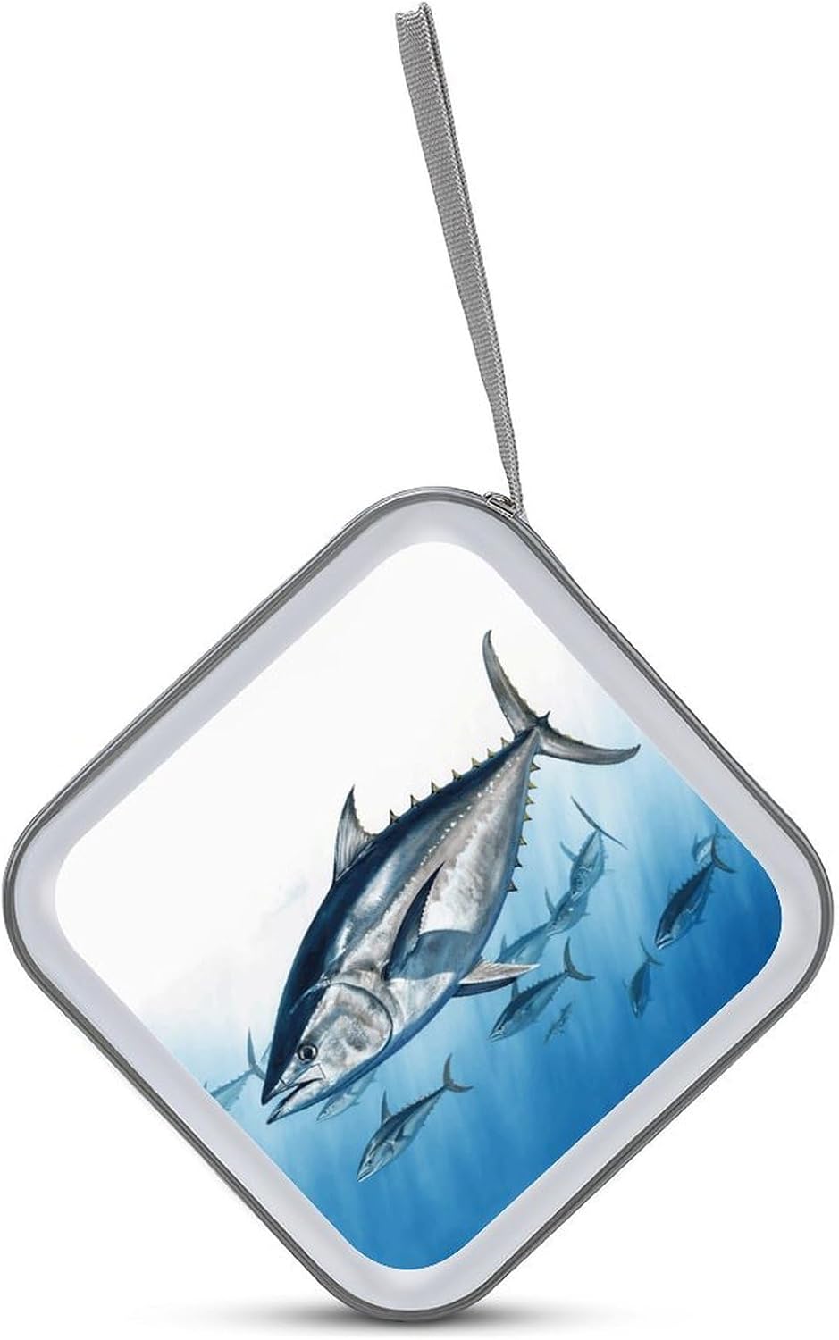 FodPand 40 Bluefin Tuna Thunnus CD Case with Zipper Capacity DVD Case Holder Hard Plastic DVD Disc Storage Box Portable