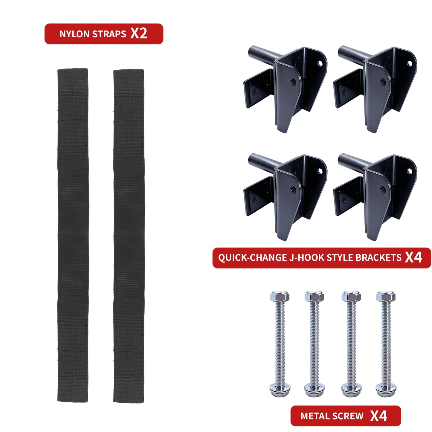 Power Rack Attachments Safety Straps Squat Rack Attachments Fit 3x3 Power Rack for Row Deadlift Bench Press Hip Thrust Chest Press and More (Black, 2"x2" Column,1" Aperture,Straps Length 3.94FT)