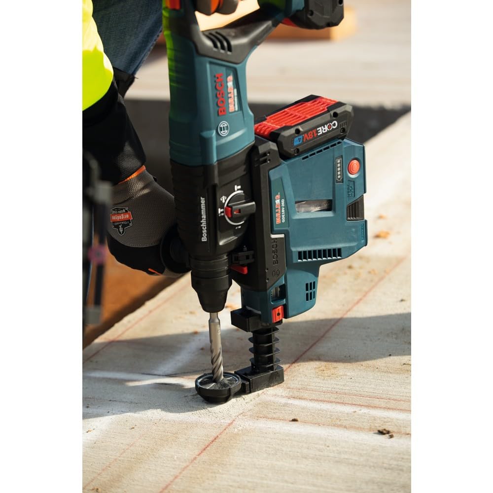 Bosch GBH18V-26DK25 18V EC Brushless SDS-plus® Bulldog™ 1 In. Rotary Hammer Kit with (2) CORE18V 4 Ah Advanced Power Batteries