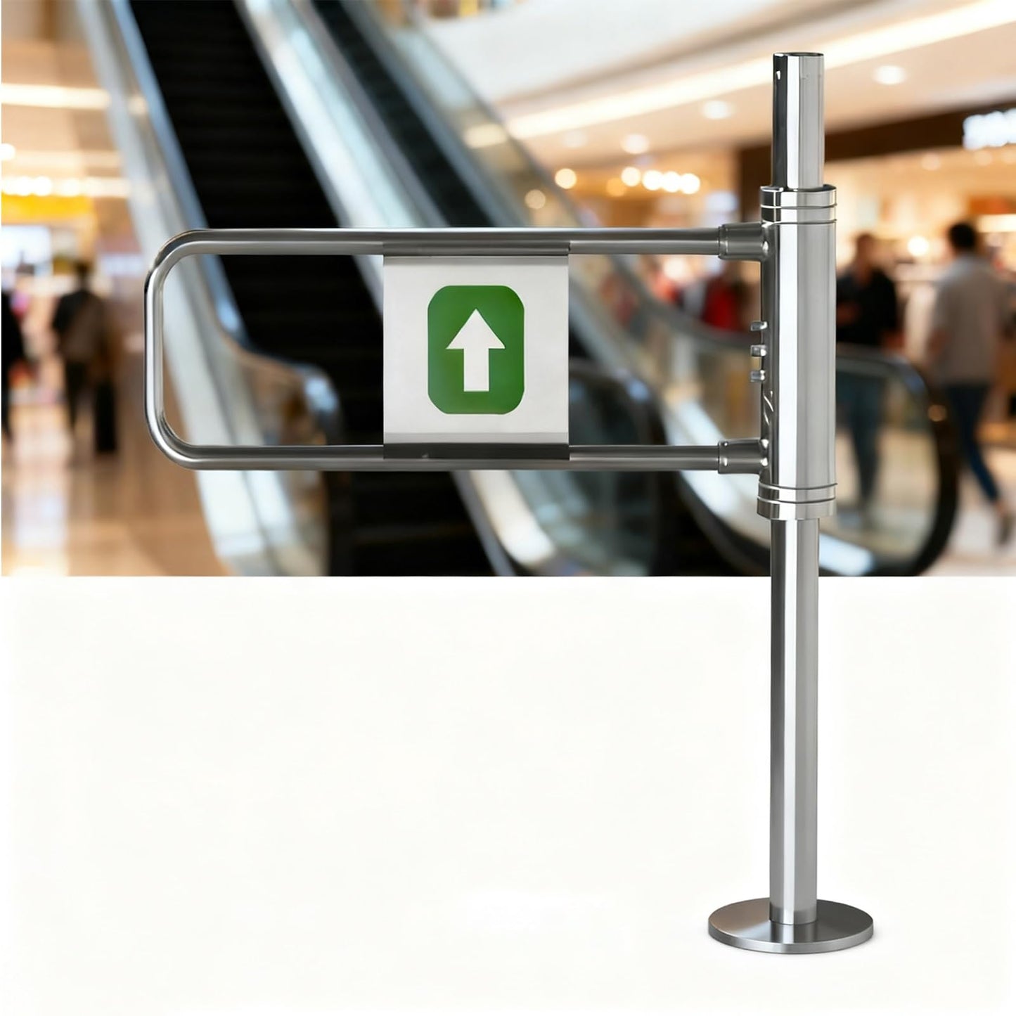 Manual 90° Pedestrian Gate, Automatic Closing Metal Double Door, One-Way Entry Security Turnstile for Supermarkets - Durable Silver 2.60m/23.6in Access Control Gate
