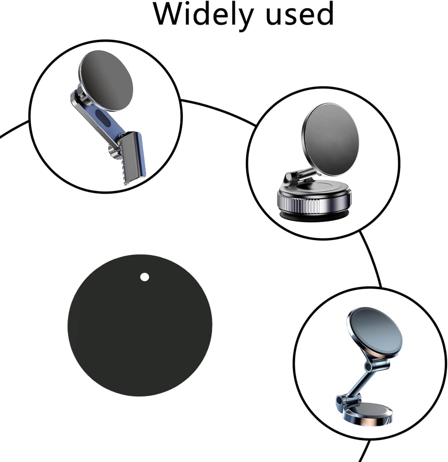 BGJRBY Plate8Pack 8 Mount Metal for Magnetic Car Mount Phone Holder with Full Adhesive for Phone Magnet, X Round