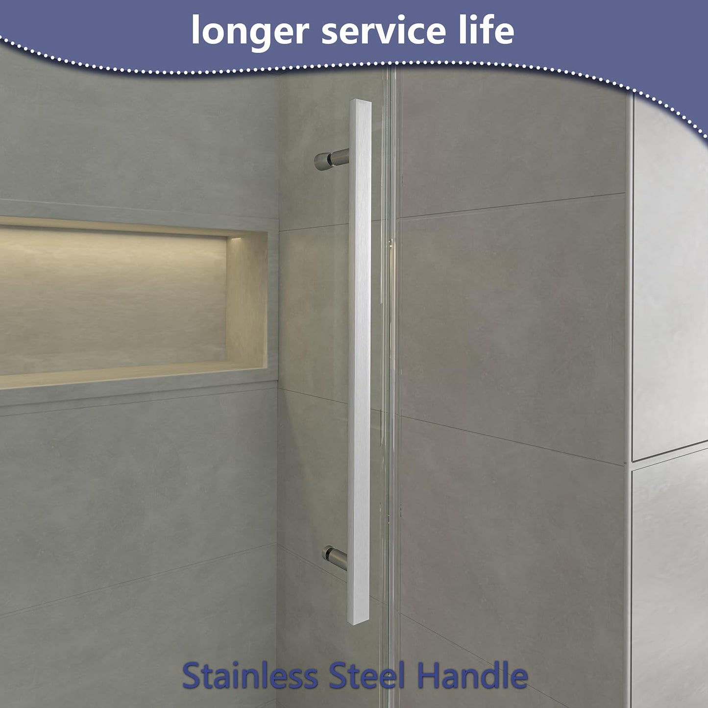 YSTISUON Brushed Nickel Frameless Single Sliding Bathtub Shower Door, 54"-60" W x 60" H, 5/16"(8mm) Clear Tempered Glass with Explosion-Proof Film, Water Repellent EZ Clean Bath Glass Door for Tub