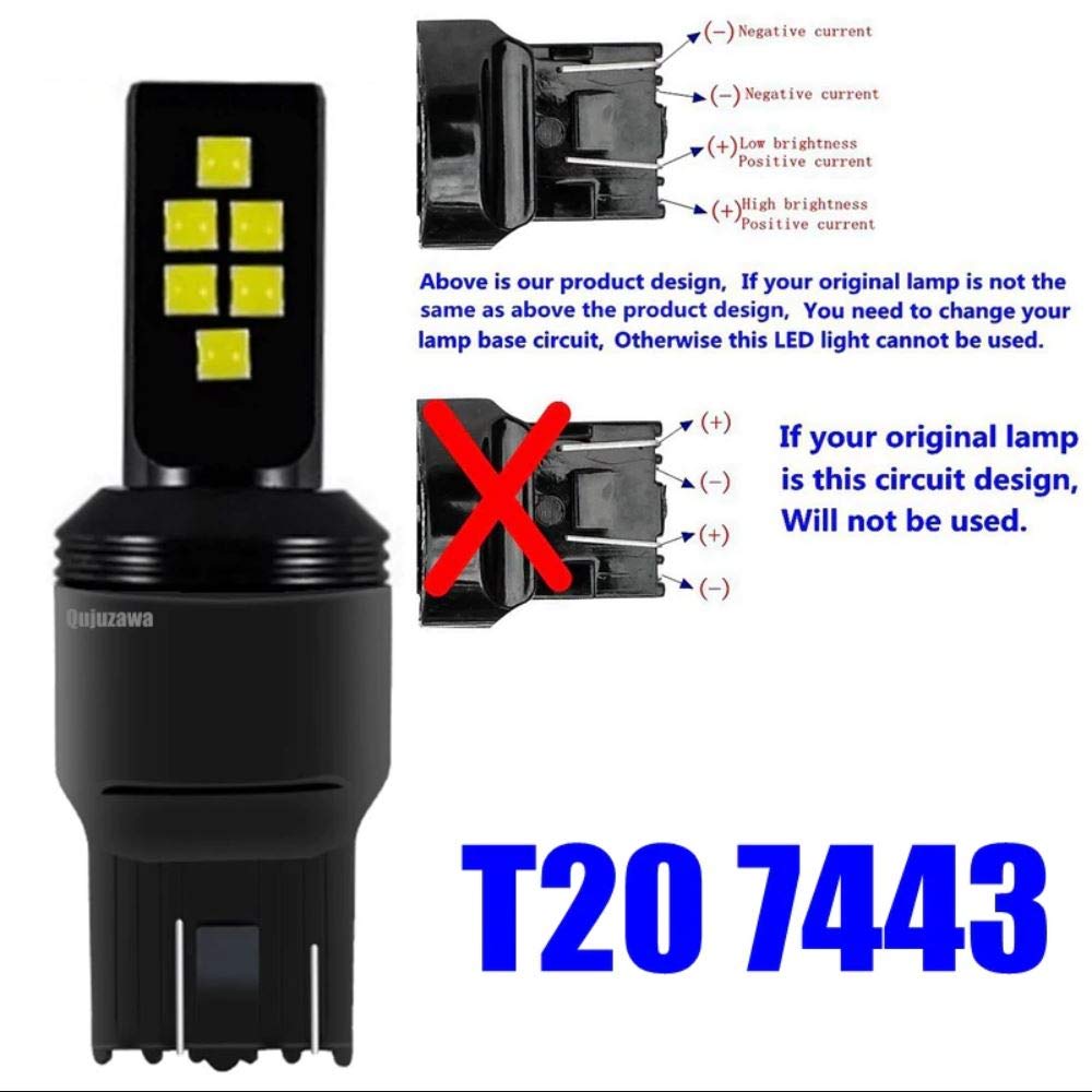 SOCAL-LED LIGHTING Green LED Turn Signal Bulb 7443 (T20) Plastic SMD Bright - Pack of 2