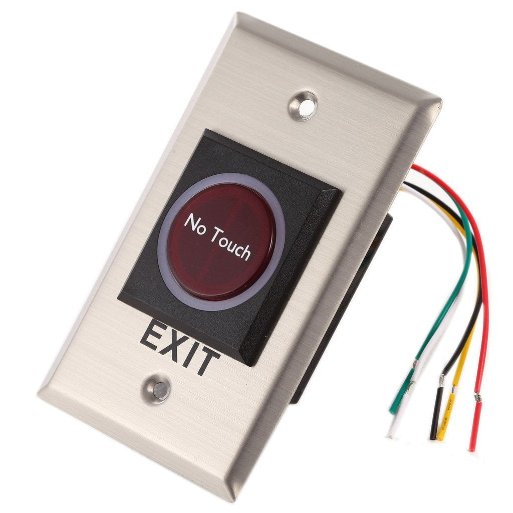MENGQI-CONTROL Security Wiegand TCP/IP RFID 4 Doors Access Control System Kit Metal AC110-240V Power Supply Box No-Touch Exit+Weather Proof Reader