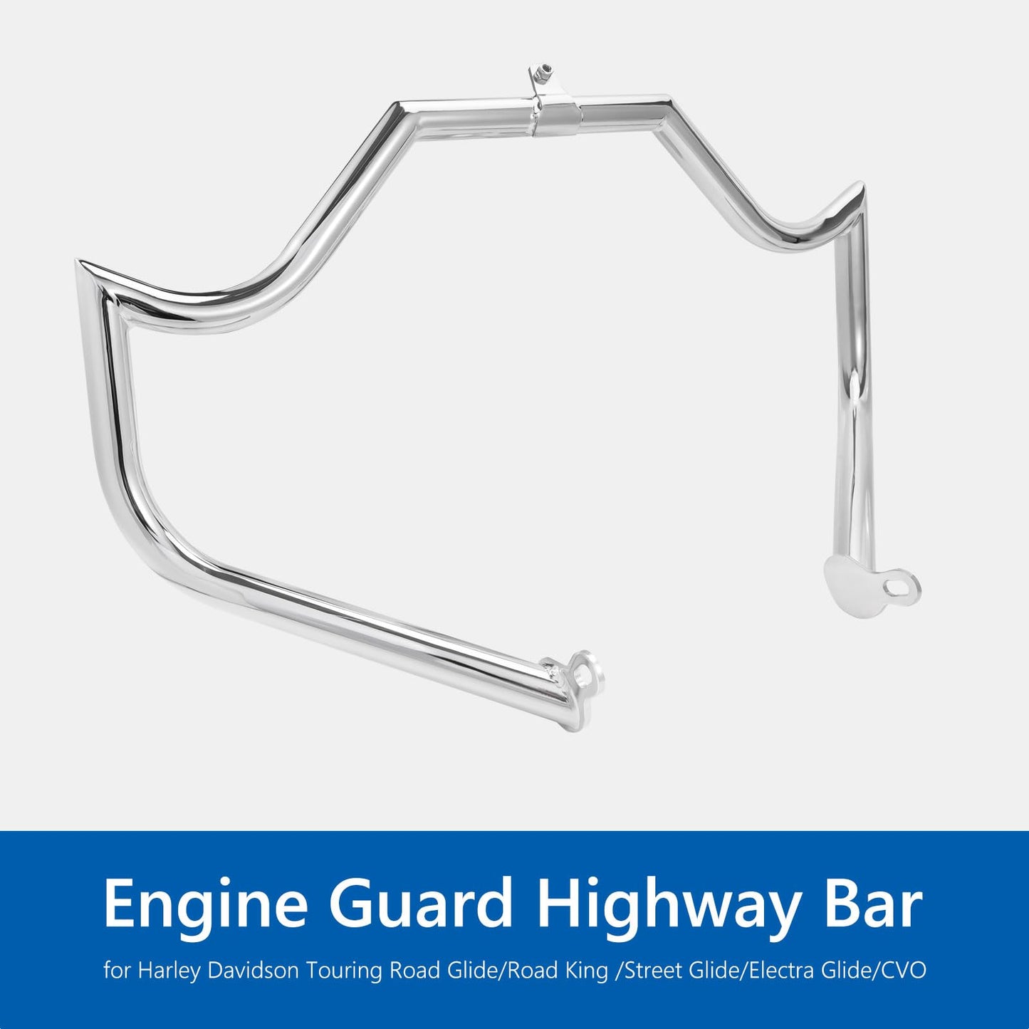 Highway Crash Bar Engine Guard for Harley Davidson Touring Road Glide Road King Street Glide Electra Glide CVO and Trike Models (Chrome)
