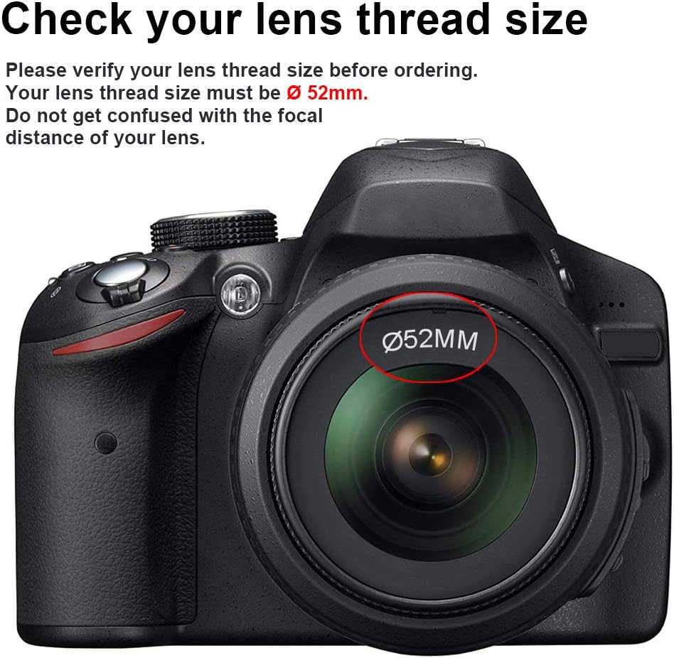 Tectra 52MM 0.43x D3300 D3200 D3100 D5500 D5300 D5200 D5100 D7100 D7000 Professional HD Wide Angle Lens (Macro Portion)
