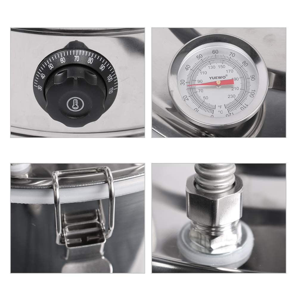 YUEWO 110V Electric Heating Automatic Alcohol Still Water Distiller Whiskey Barrel Wine Making Kit for Home Countertop for DIY Vodka Alcohol Distilled Water
