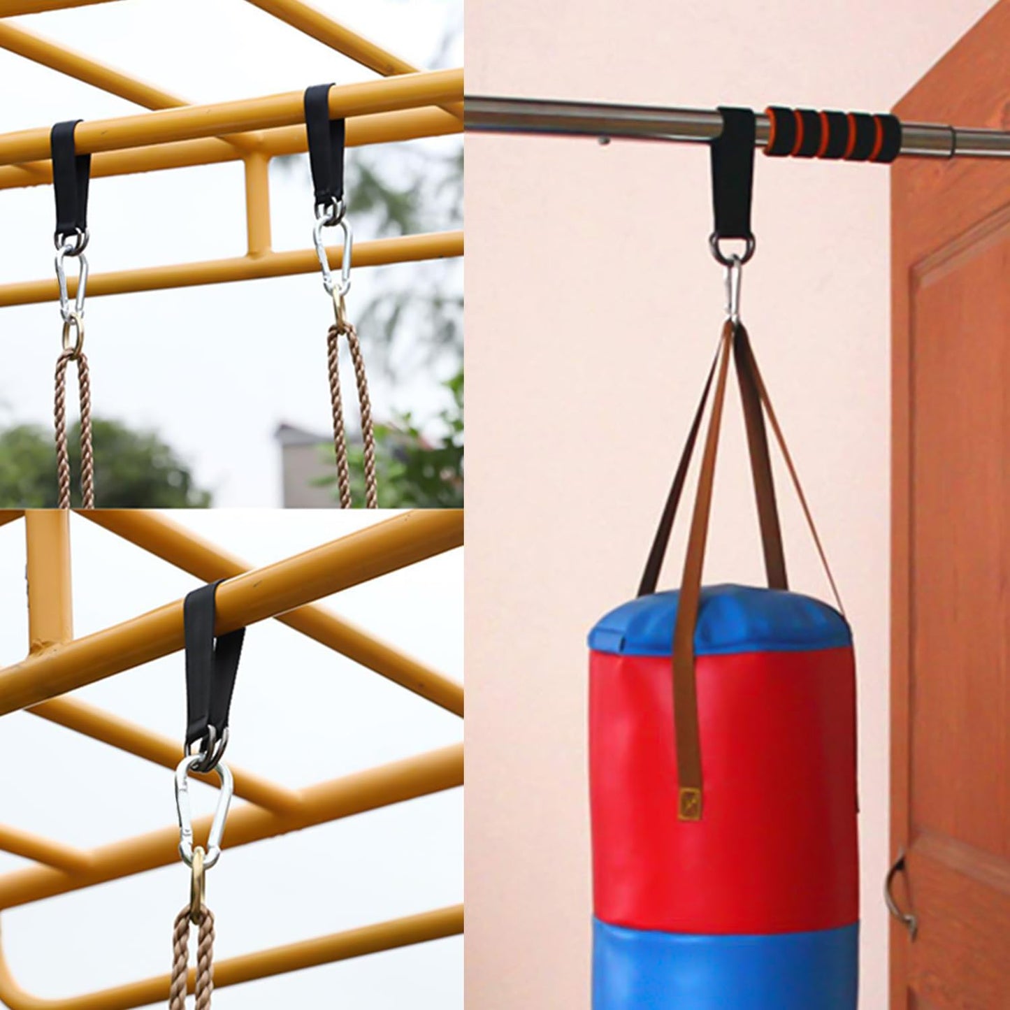 Favuit Fitness Pulley Cable Attachments, Tricep Extension Strap Cable Attachments Straps Cable Pulley System Accessories Home Gym Fitness Strap for Greater Range of Motion (Straps)