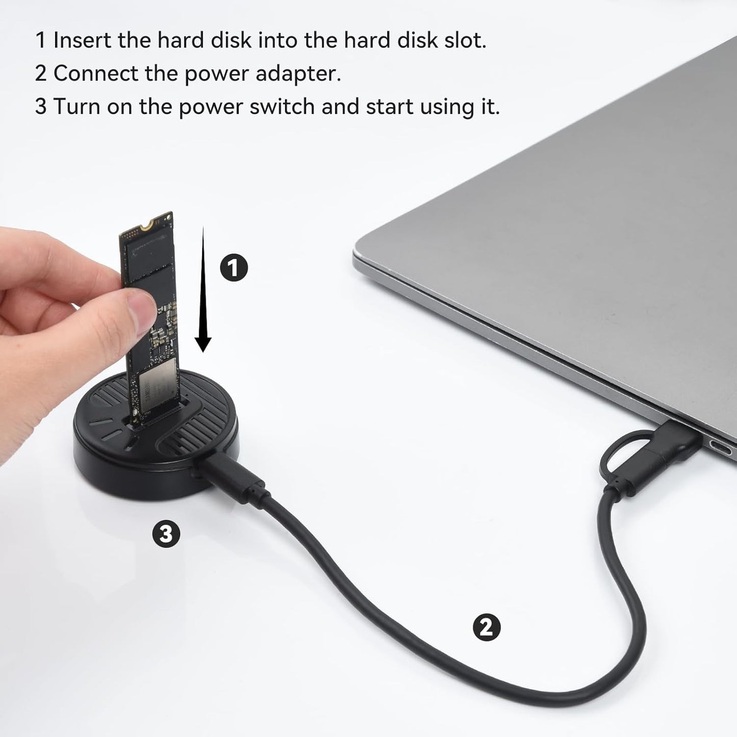 ELUTENG M.2 10Gbps, RTL9210 Single NVMe to USB C/USB A Docking Station Adapter Card Reader, Plug & Play, Chip, Supports