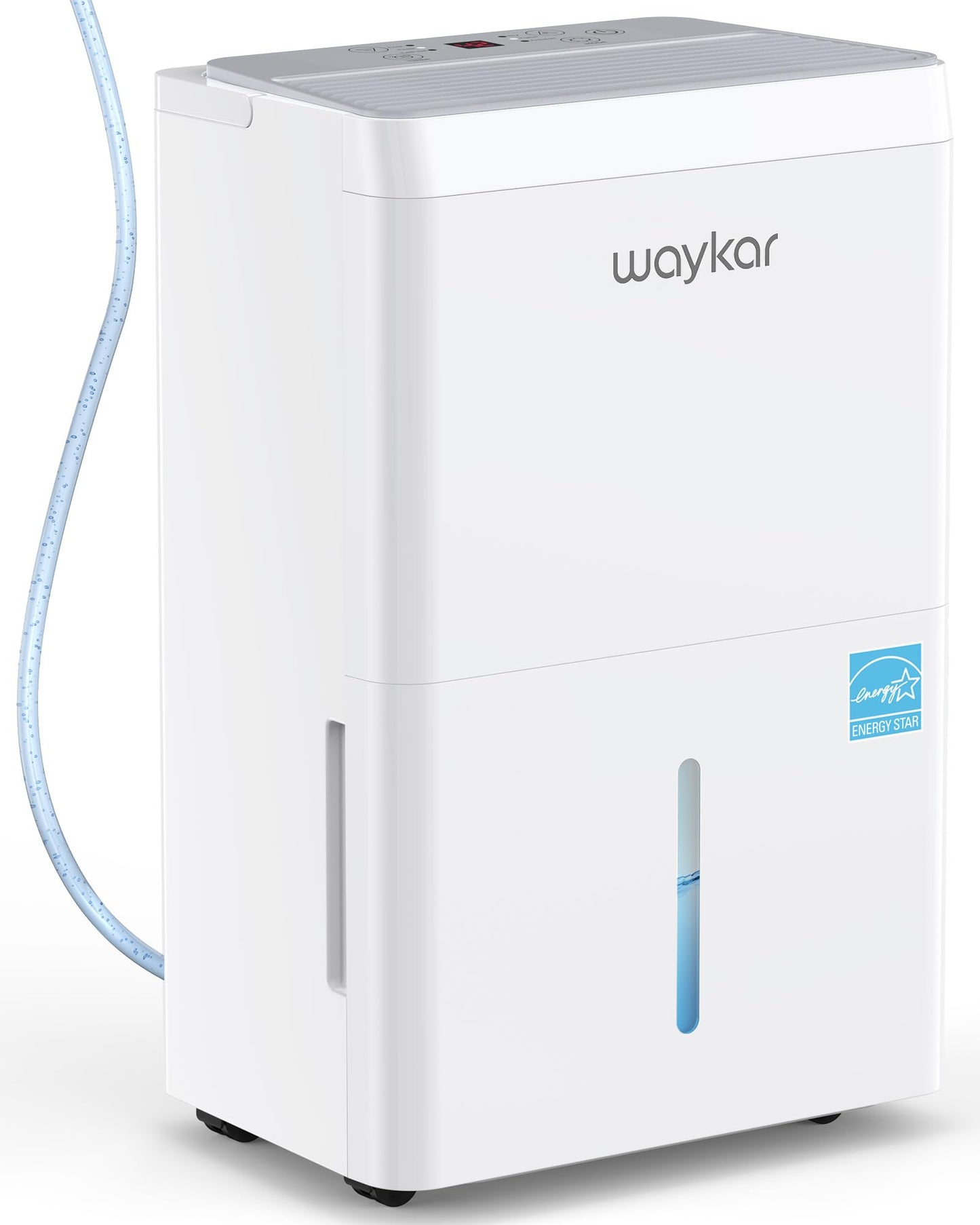 Waykar 150 Pint 2025 Energy Star Dehumidifier with Pump for Large Rooms up to 7,000 Sq. Ft. for Home, Basement, Commercial, Industrial, with Drain Hose & Tank, Auto Defrost, Smart Auto Comfort Mode