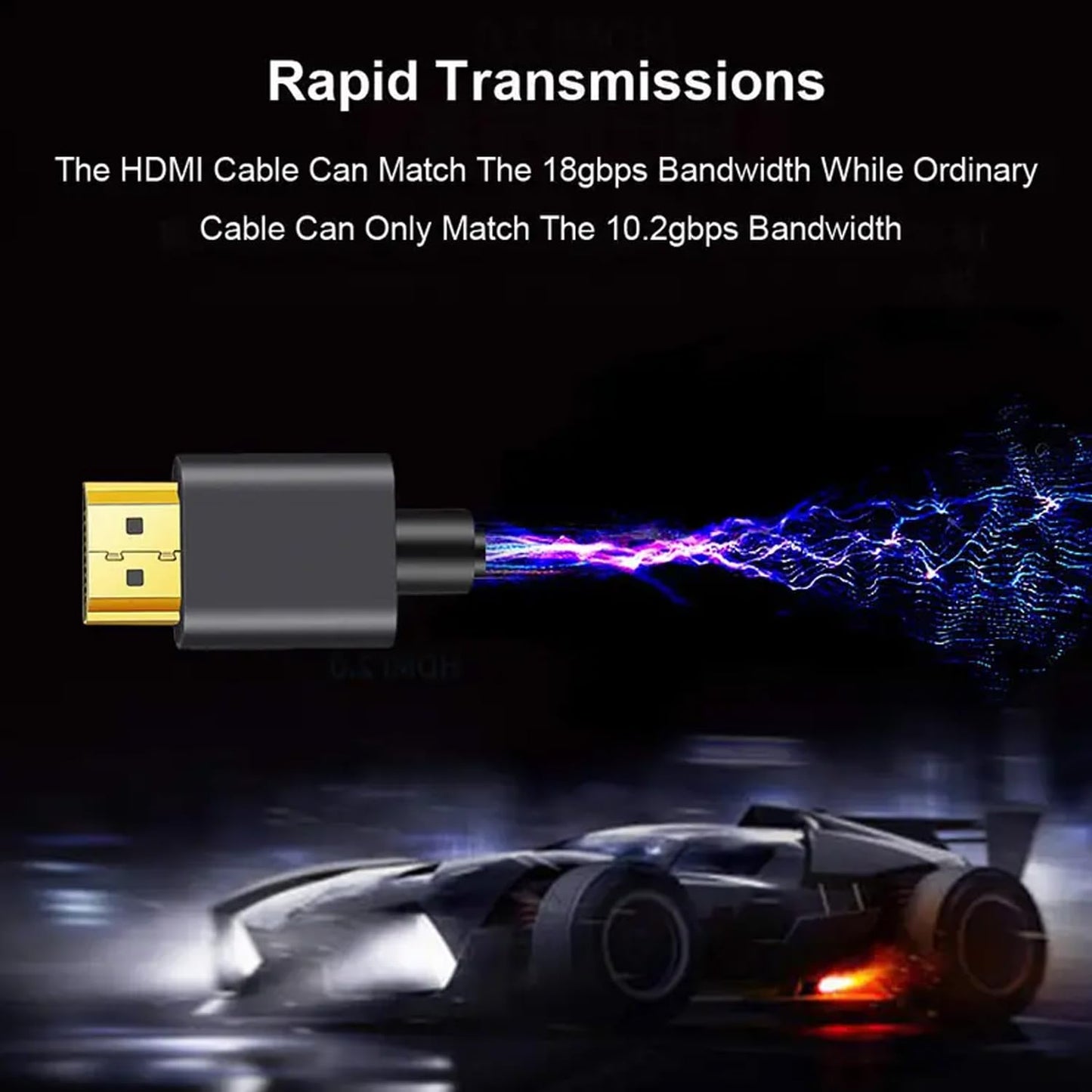 Generic 4K 2.0 3.3ft (1m), 18Gbps, 60Hz, 2160p, High-Speed HDMI Cable UHD Deep Color, Male-to-Male, Ethernet & ARC