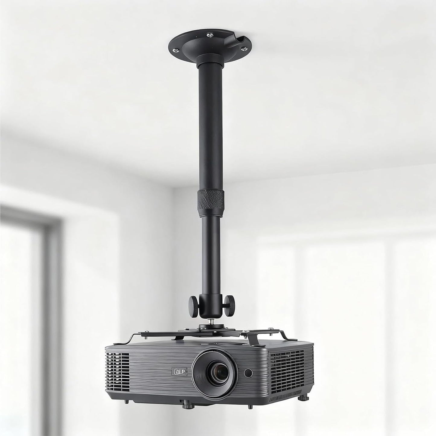DAWASAPAT -Inch Projector Ceiling Mount with New Gimbal, Adjustable Length Projector Mount, Screw, Compatible with Most