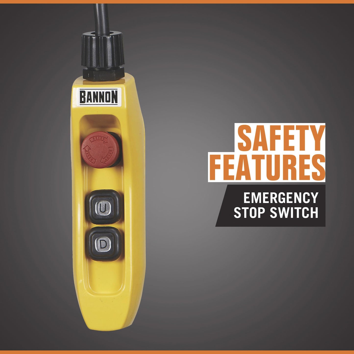 Bannon Compact Electric Cable Hoist - 1100-Lb. Capacity, 95ft. Lift, 110 Volts, 1 Phase