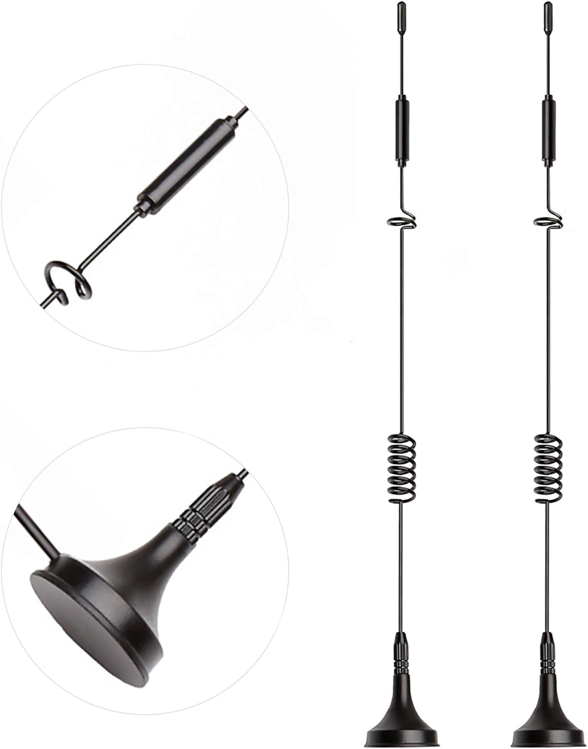 BINGFU 4G 8dBi (2-Pack) 4G LTE Antenna Magnetic Base MIMO SMA Male Antenna Compatible with LTE Wireless CPE Router
