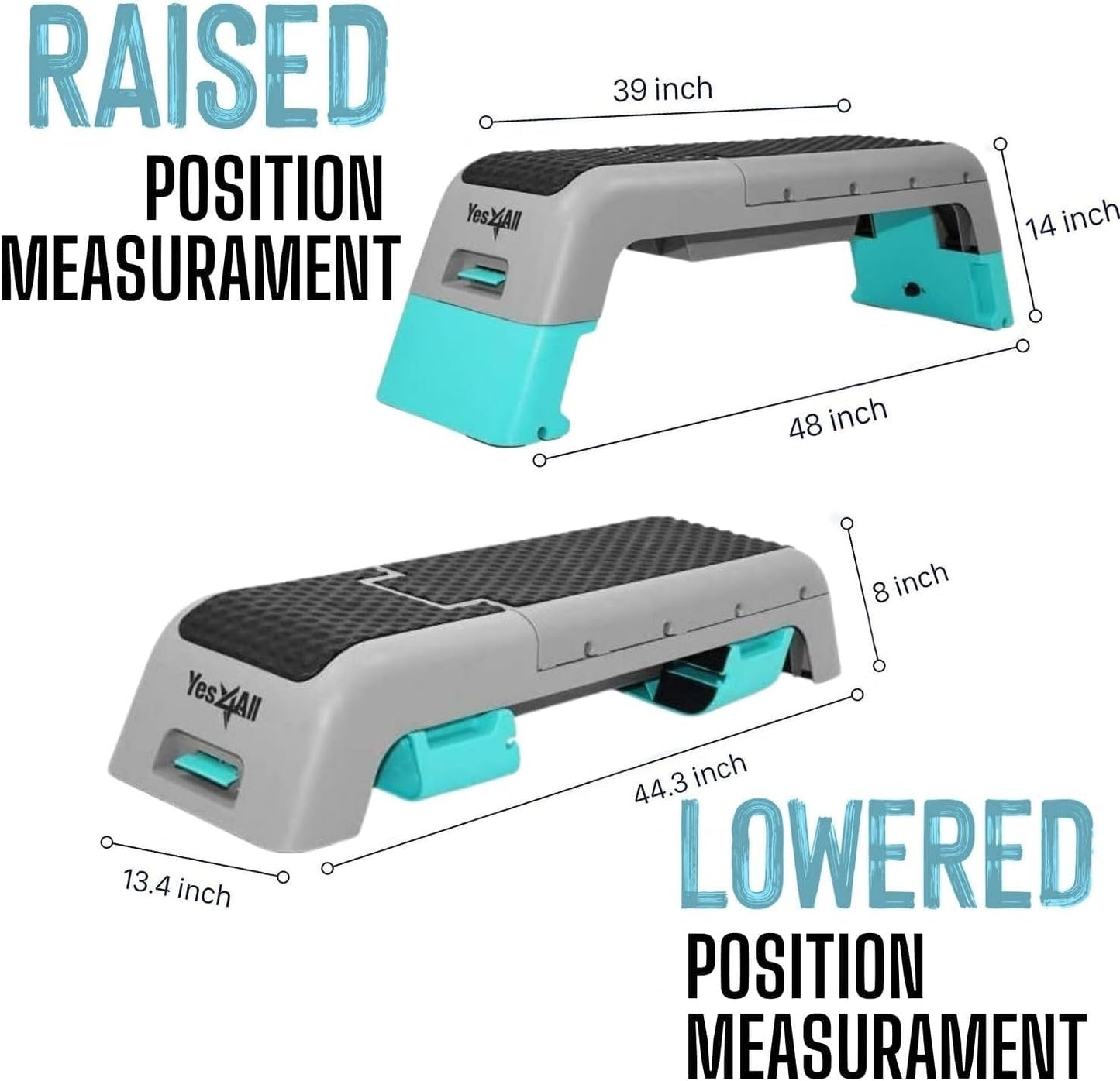 Yes4All Multifunctional Fitness Aerobic Step Platform/Aerobic Deck, Household Step Workout Bench for Home Gym (Blue/Grey)