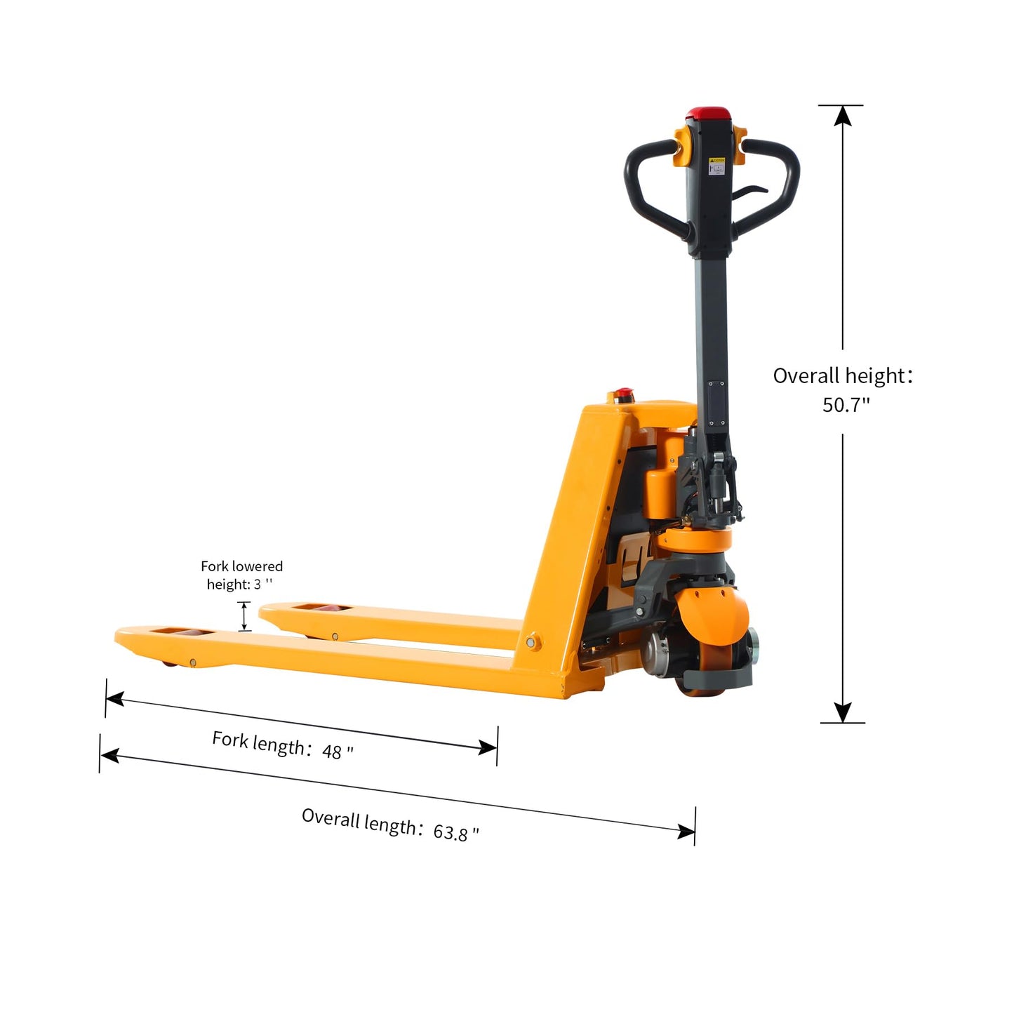 APOLLOLIFT Electric Pallet Jack, Lithium Battery Truck Fully Powered Handling Jacks 3300 lbs Capacity 48" x 27" Forks, Safe Equipment for Industrial and Commercial Use
