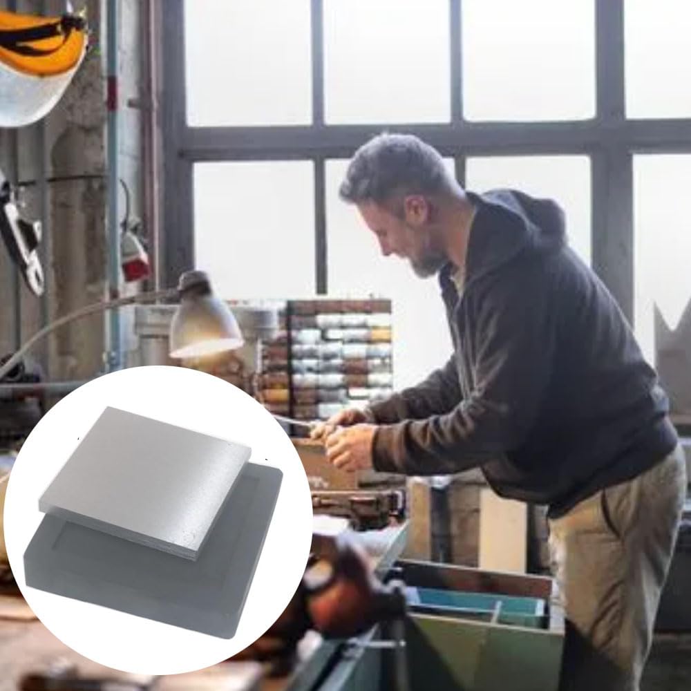 Steel Bench Block with 4”Tough Rubber Block – Metal Stamping Hammer, Metal Bench Block - Jewelry Making, Metal Stamping, Work Surface Tool (Steel & Rubber Block)