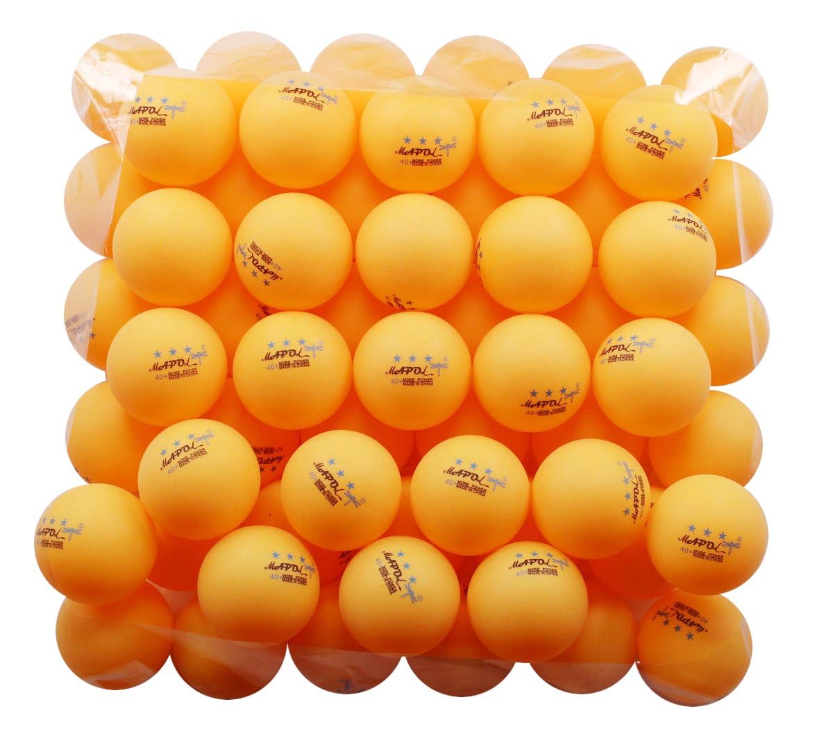MAPOL 50 White 3-Star Table Tennis Balls Bundle with 50 Orange Training Table Tennis Balls