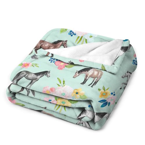 Horse Throw Blanket Super Soft Warm Blanket for Girls Kids, Cozy Plush Fleece Farm Animal Horse Gifts Bedding Blanket Stuff for Women Bed Couch Sofa 40"x50"