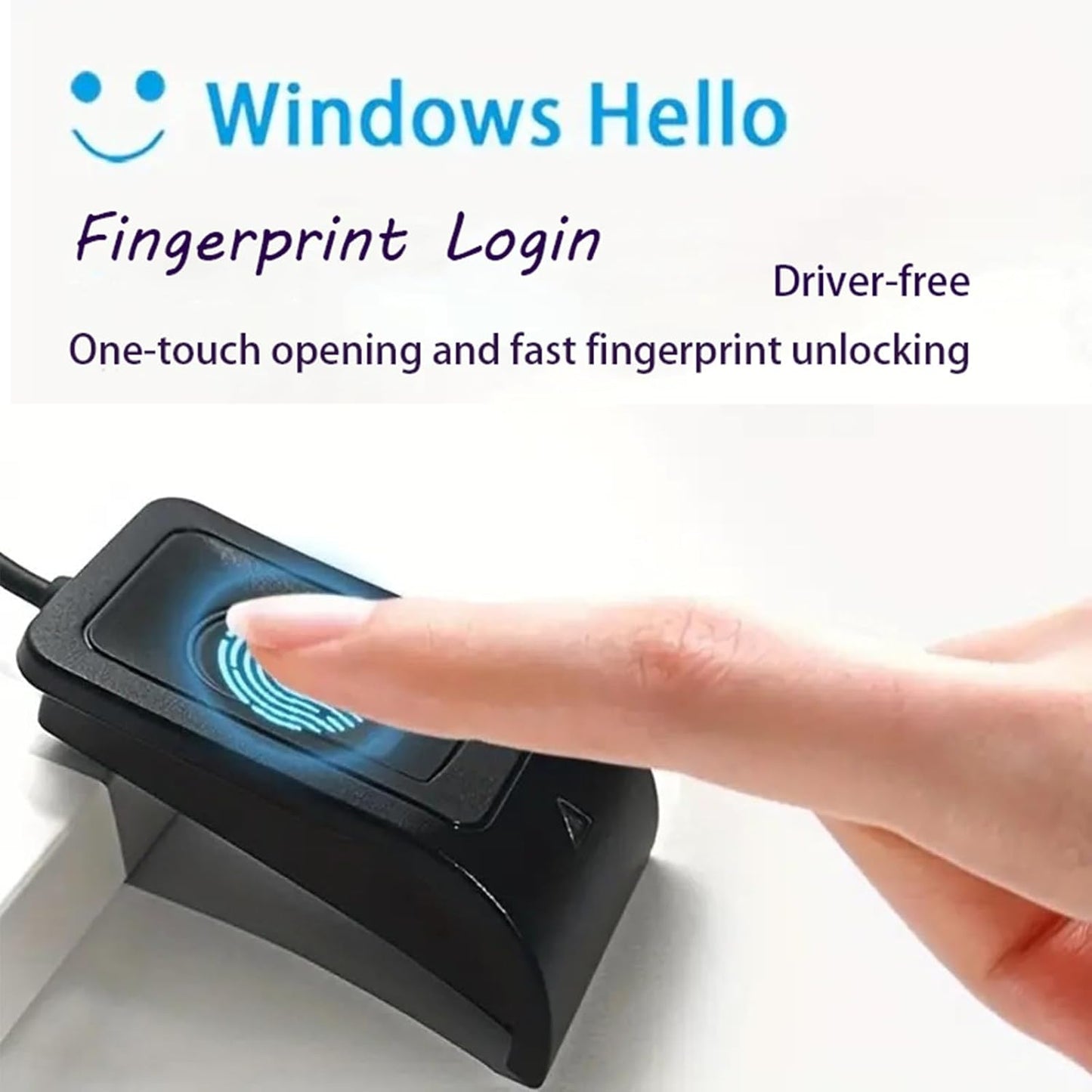 Treamvp 10 508DPI USB Fingerprint Reader for Windows Hello, Biometric Fingerprint Scanner, High Security Password Free