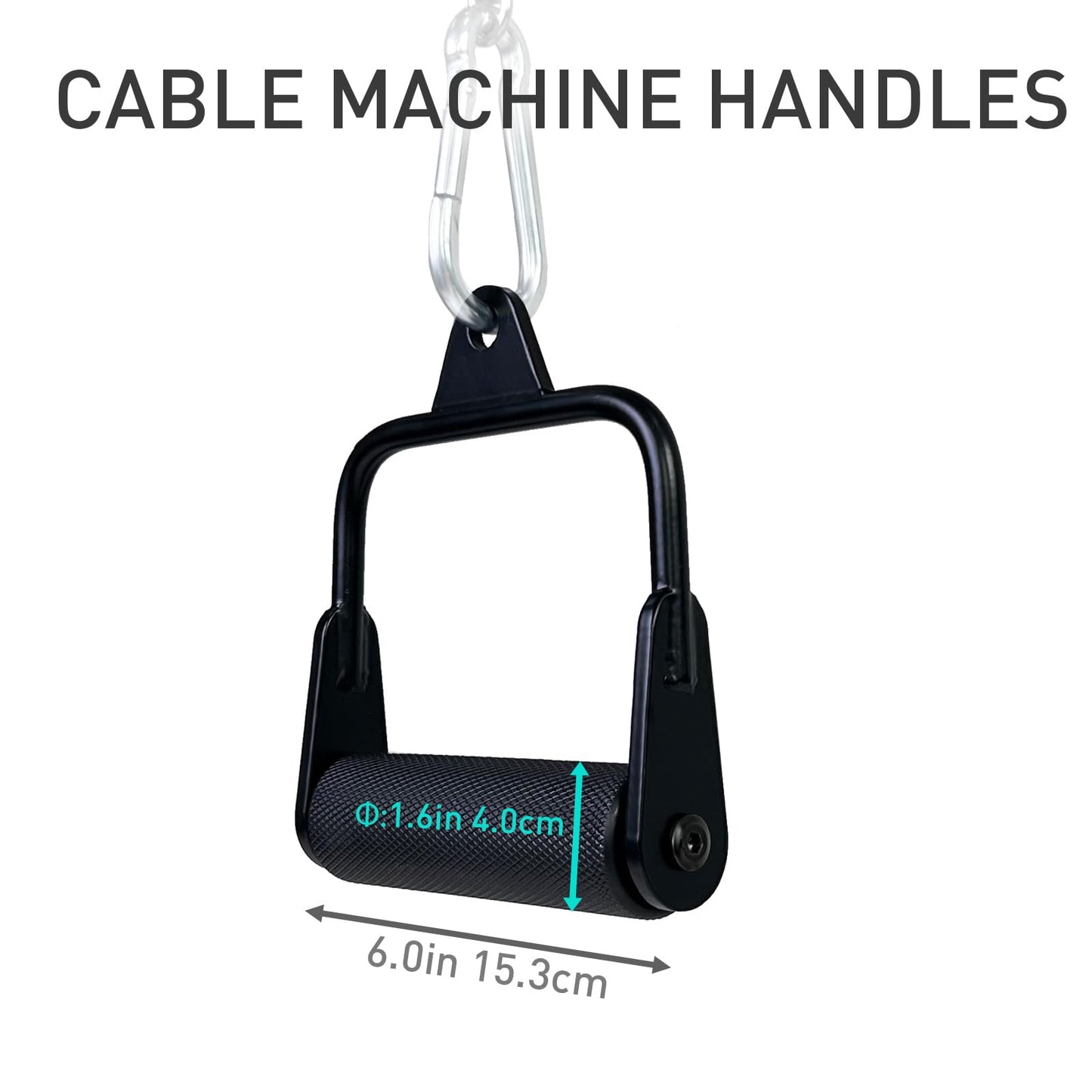Arm Wrestling Handles, Thick Armwresting Training Equipment Lat Pulldown Attachments D Handle, V Bar Cable Machine Attachments, Gym Handles for Forearm, Wrist Strength Training (Two Small Grip)