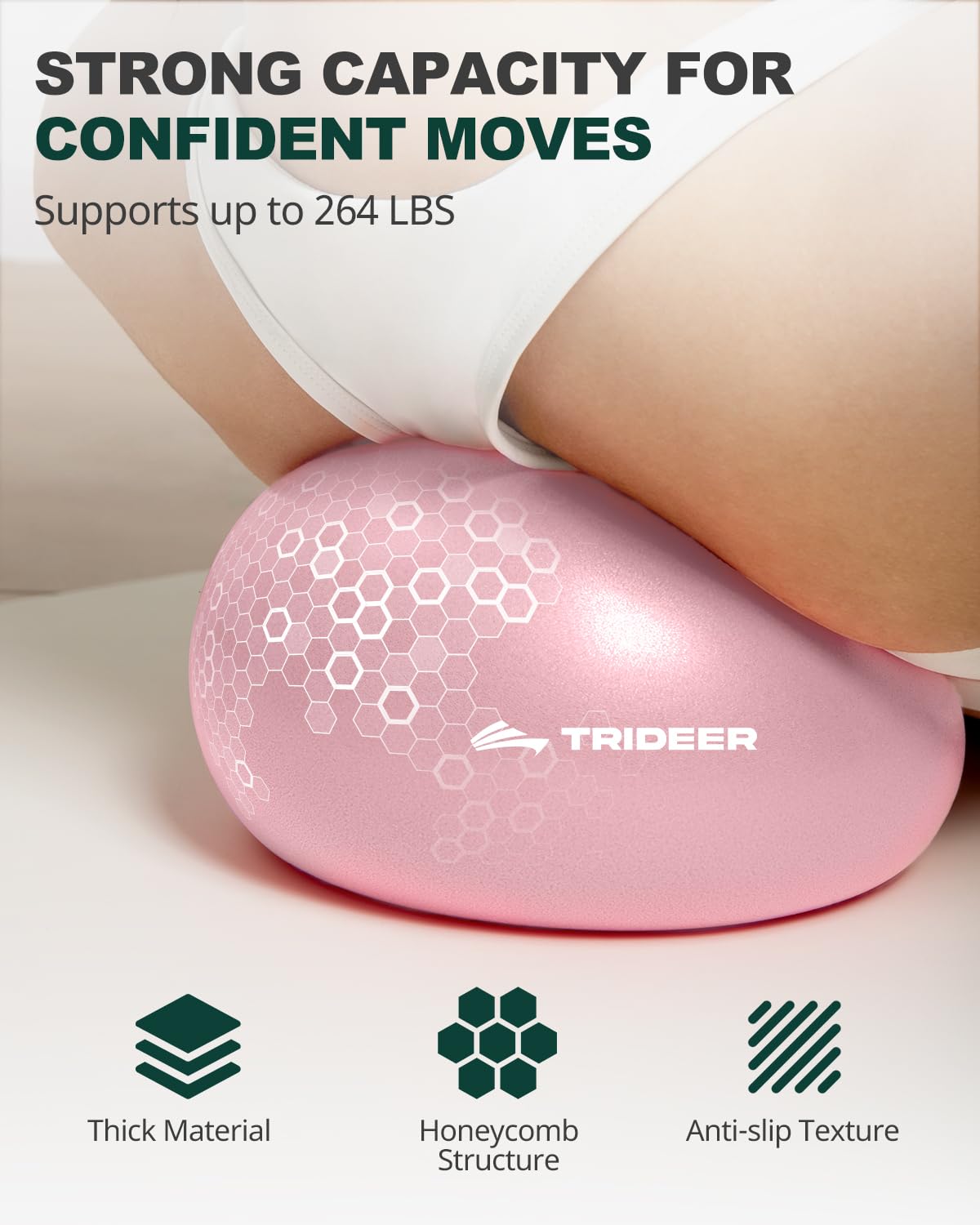 Trideer 9-Inch Pilates Ball, Small Exercise Ball for Yoga, Core Training, Physical Therapy, Balance, Stability and Stretching Pilates Equipment with Inflation Straw