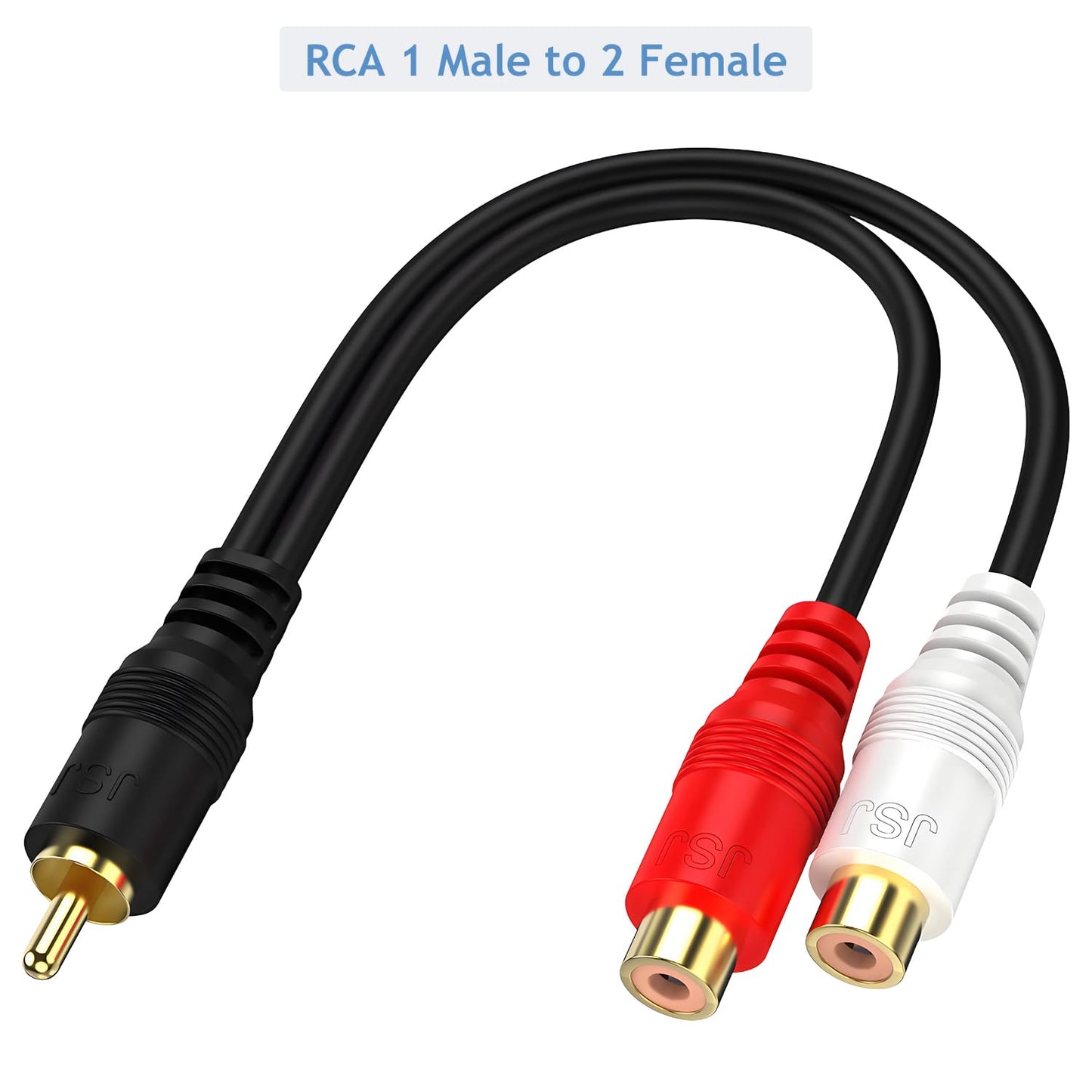 Xsusmdom Combo-Pack (1 2 1 2 24K 0.2M/0.65ft RCA Splitter Y-Adapter Kit Male to Female and Female to Male)