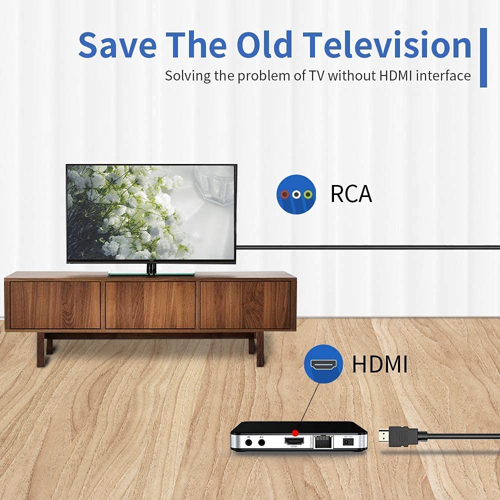 Eanetf 1080P 5ft/1.5m 3-RCA HDMI to RCA Cable, HDMI Male to Video Audio AV Cable Connector Adapter Transmitter for TV