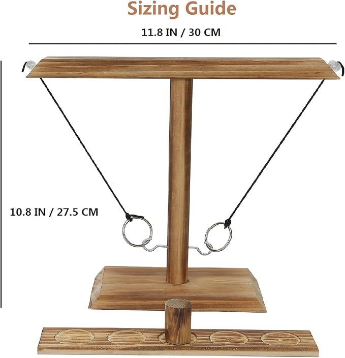 Ring Toss Games for Adults, Fun Hook and Ring Game, Home, Bar and Party Handmade Wooden Interactive Game