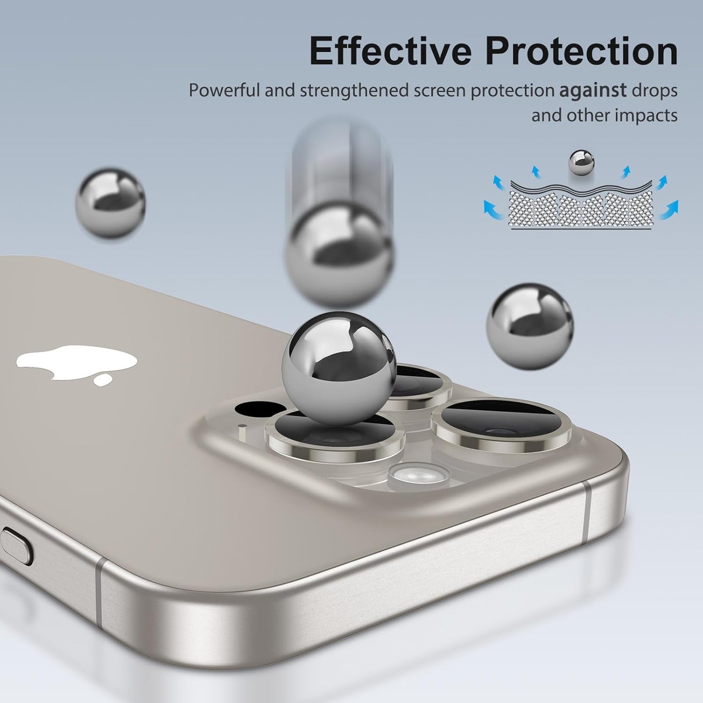 4 Pack 15 15 9H SPARIN Camera Lens Protector for iPhone Pro/iPhone Pro Max, Hardness Tempered Glass Protection, Ultra