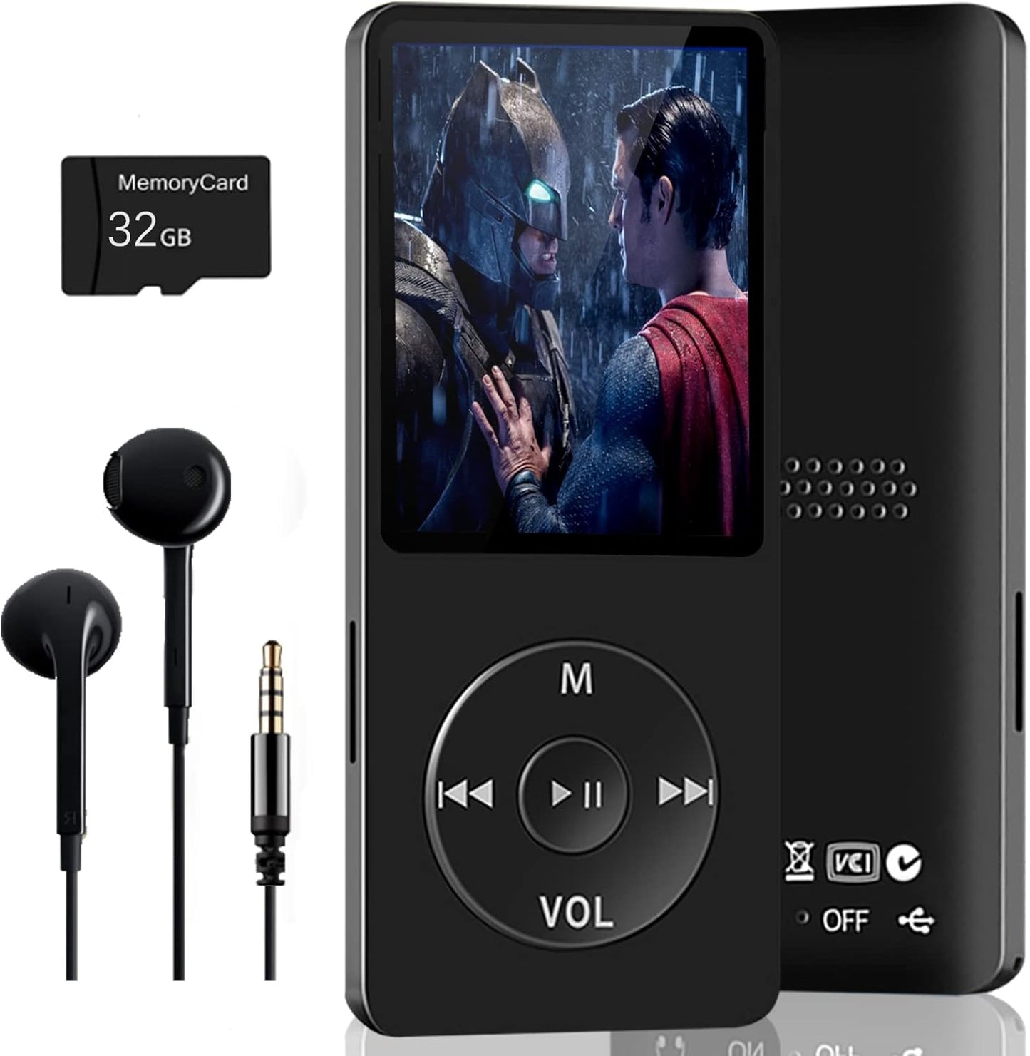 Aigital 32GB MP3 Design,1.8 Inch 128GB Bluetooth Player, Digital Music Player Running,HiFi Sound, HD Speaker, FM Radio