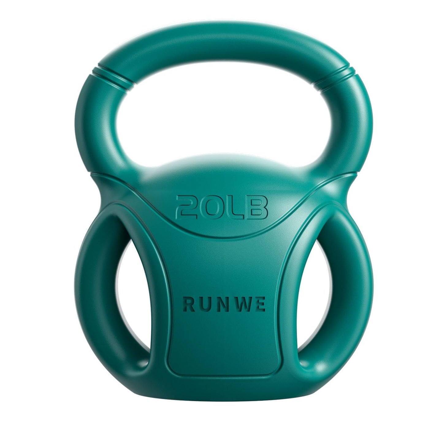 20 lb Kettlebell Weight with Three-handles for Weightlifting, Conditioning and Core Training for Women Men Home Gym [Green]