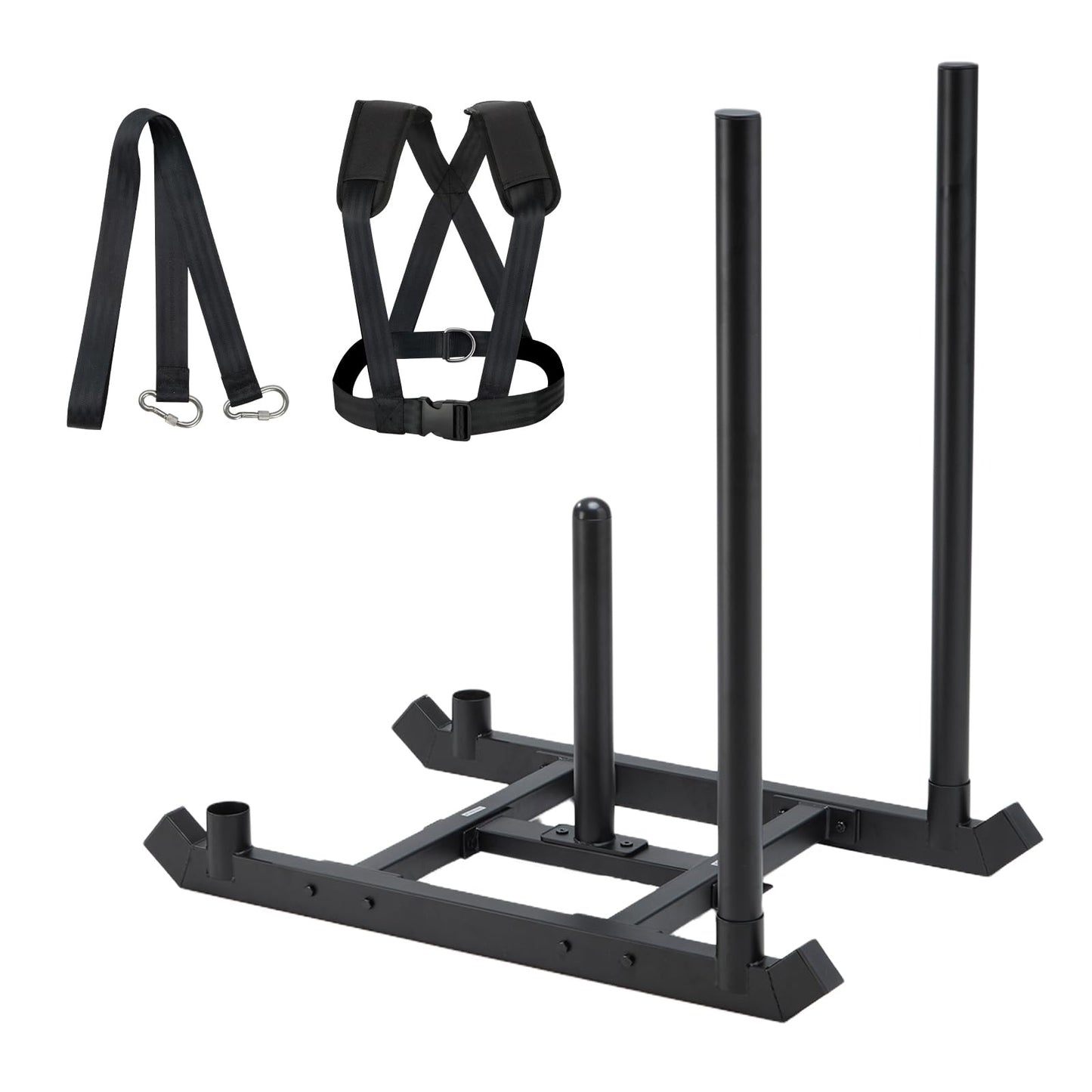 TEDEUM Weight Sled, Fitness Strength Speed Training Sled, Steel Power Sled Workout Equipment for Athletic Exercise and Speed Improvement, Only Suitable for 2" Weight Plate, Standard
