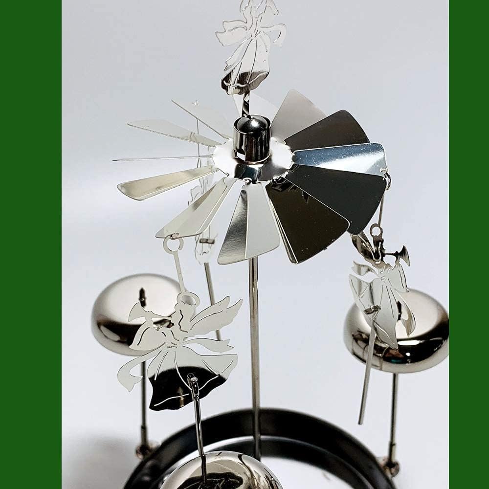 Spinning Angels Tealight Candle Spinner - Swedish Scandinavian Design with Bell Chimes | 8" Height