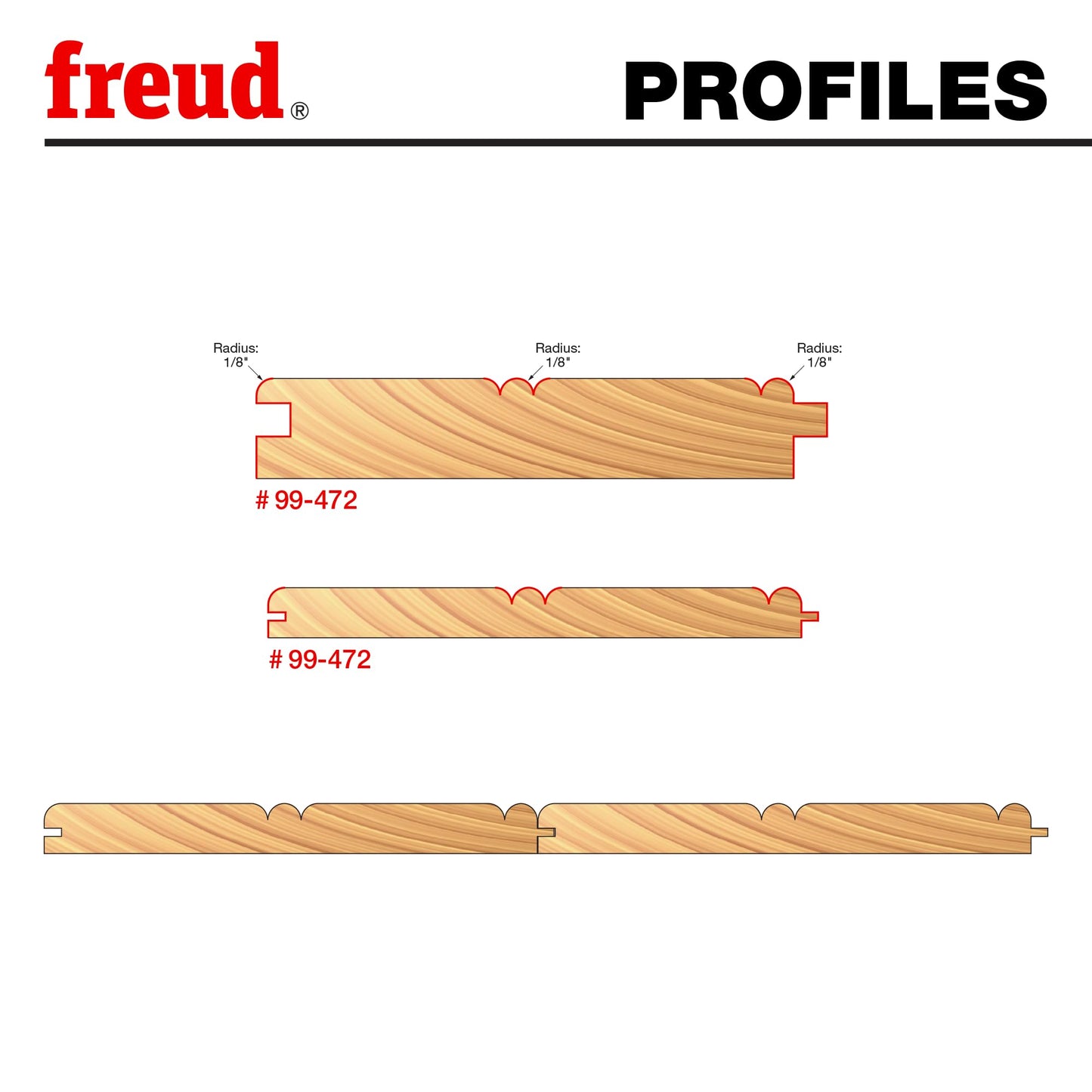 Freud 99-472: 1-7/8" (Dia.) Beadboard Tongue & Groove Bit with 1/2" Shank