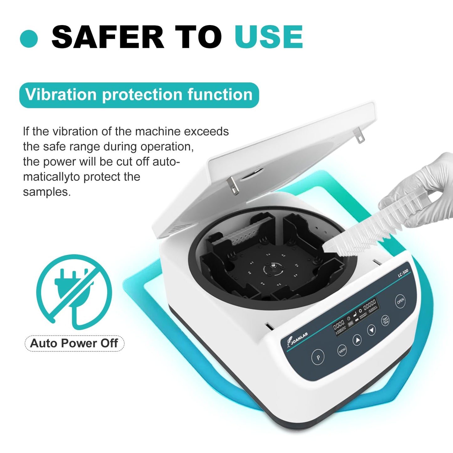 JOANLAB Centrifuge Machine Lab Benchtop Microplate Centrifuge 96-Well Plate x 4| Low Speed Control 500-4000rpm,2146xg RCF Digital Centrifuges w/Timer