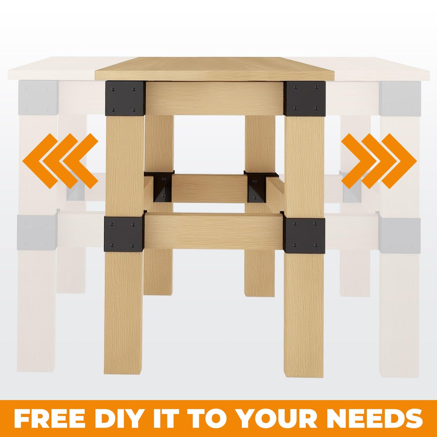 Heavy Duty Workbench Brackets Kit, 12 PCS 3-Way Right Angle Corner Braces for DIY 2''x4'' (Actual 1.5"x3.5") Wood, Steel Frame Building Plates for Workbench Table, Shelving, Garage Storage