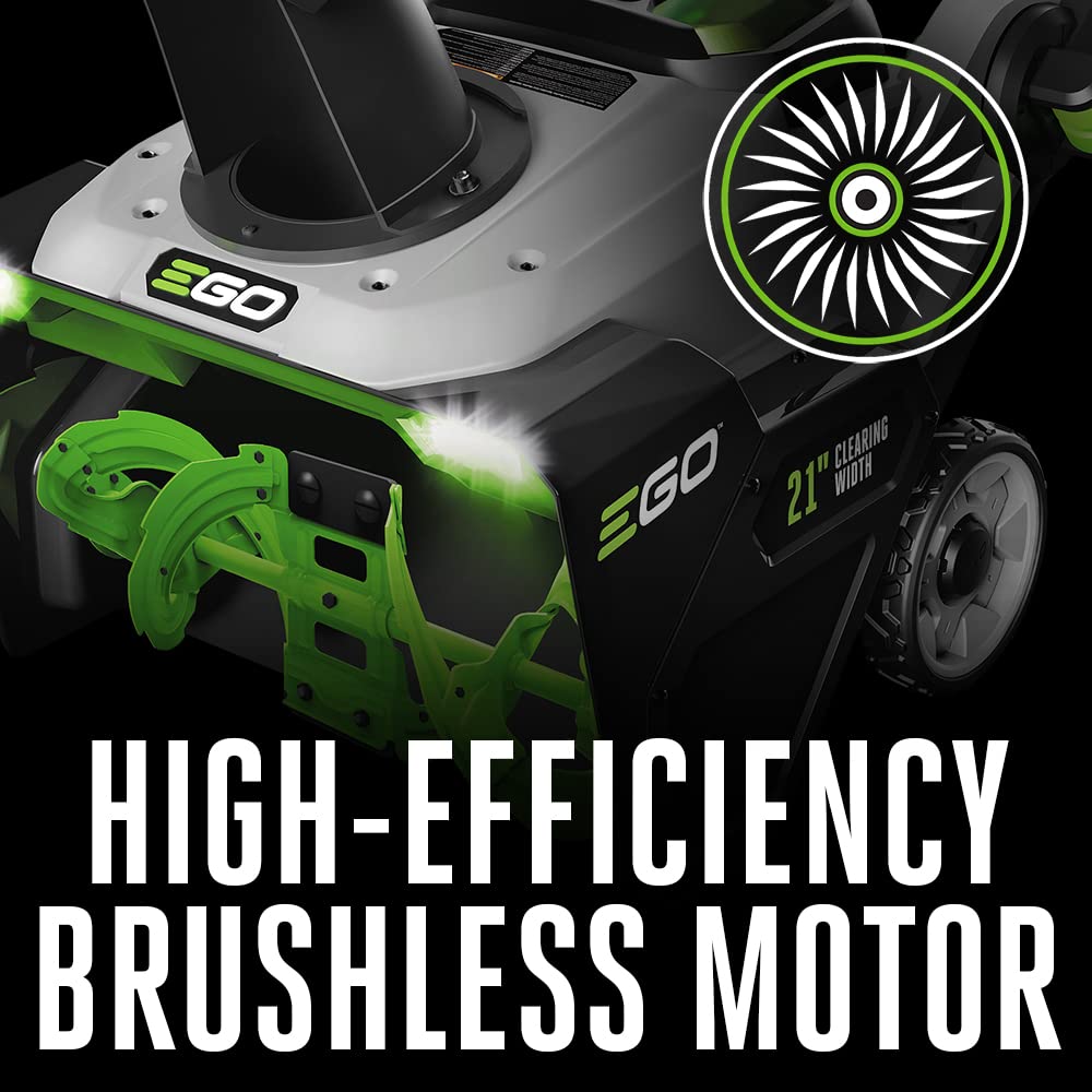 EGO POWER+ 21" Electric Snow Blower, Cordless Steel Auger, Includes (2) 56V 5.0Ah Batteries and Dual Port Charger - SNT2112