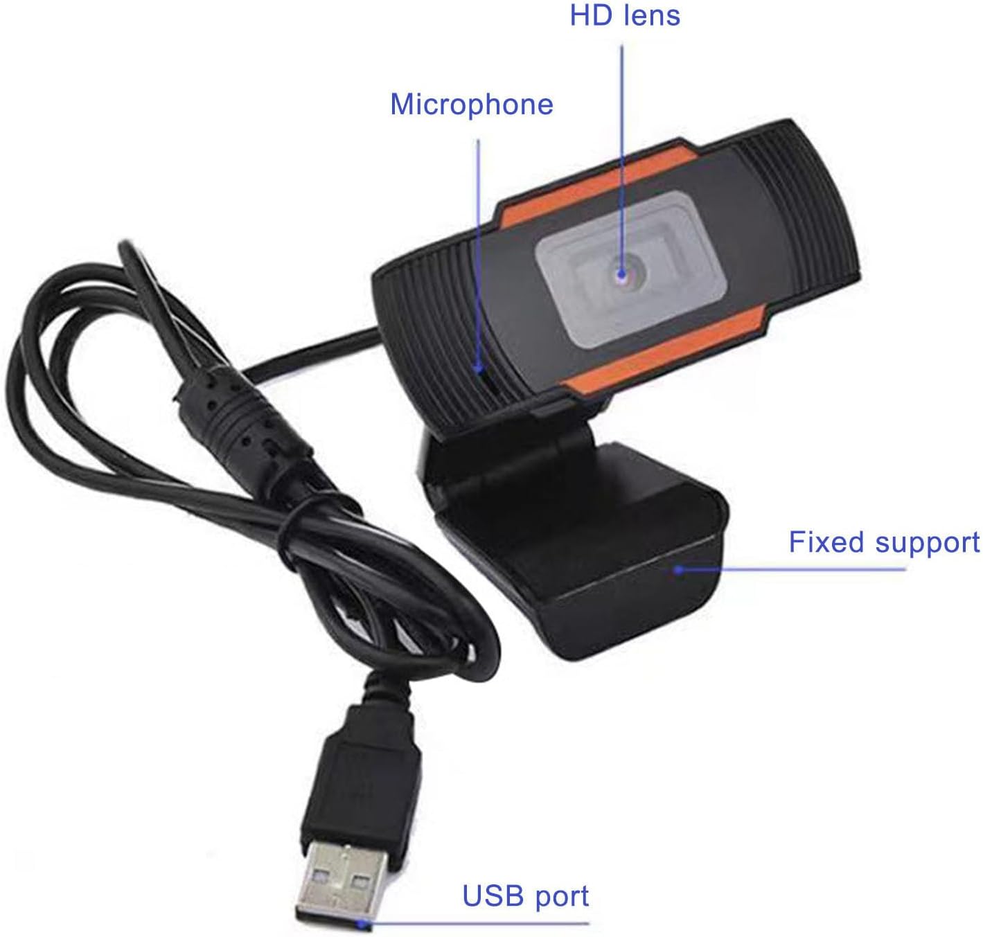 CENGNIAN 480P HD Webcam for PC with Microphone, Web Camera for Desktop/Laptop/Monitor/Mac, Autofocus USB Computer
