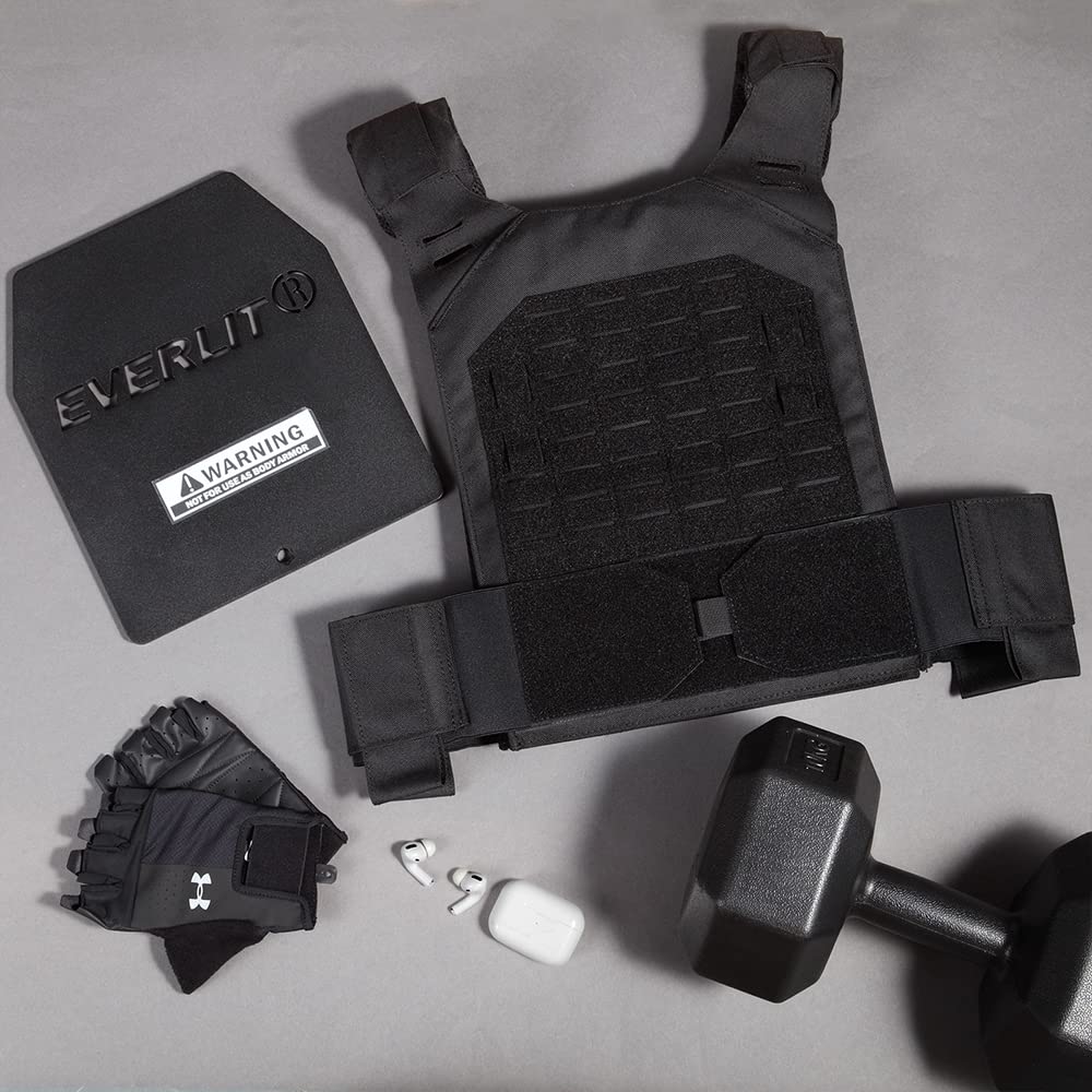 EVERLIT Adjustable Weighted Vest 14 Lbs/ 20 Lbs, Weight Included, for Body Weight Training Fitness Workout Running for Men Women (Black, 18 Lbs)
