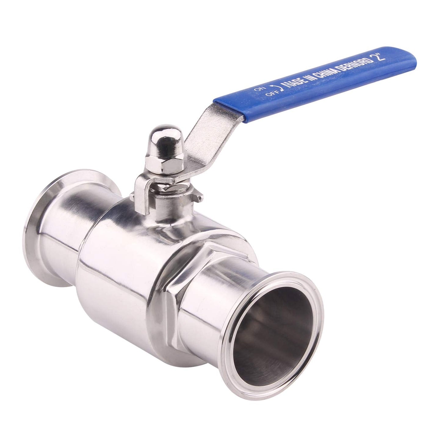 DERNORD 2 inch Tri-Clamp Clover Ball Valve Stainless Steel 304,PTFE Lined. (2 inch Tube OD)