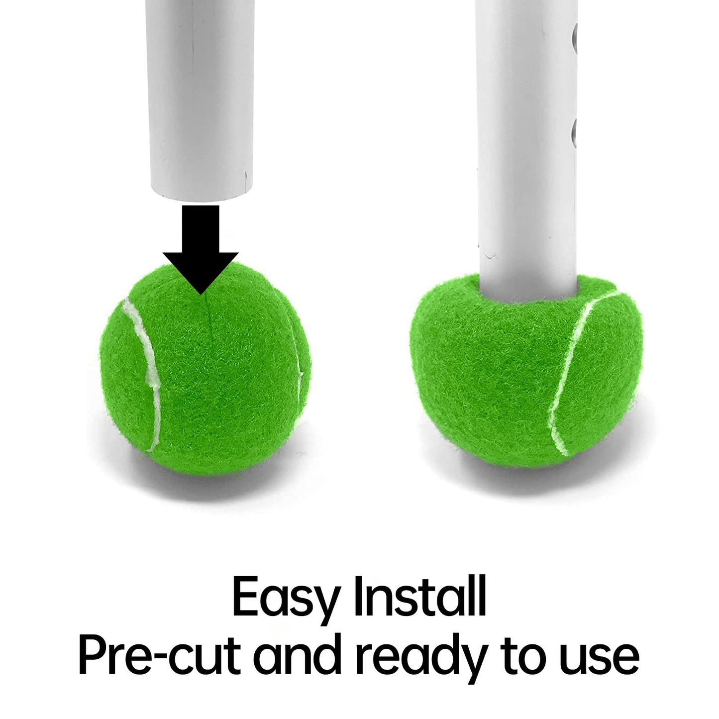 Magicorange 4 PCS Precut Walker Tennis Balls for Furniture Legs and Floor Protection, Heavy Duty Long Lasting Felt Pad Glide Coverings (Cyan)